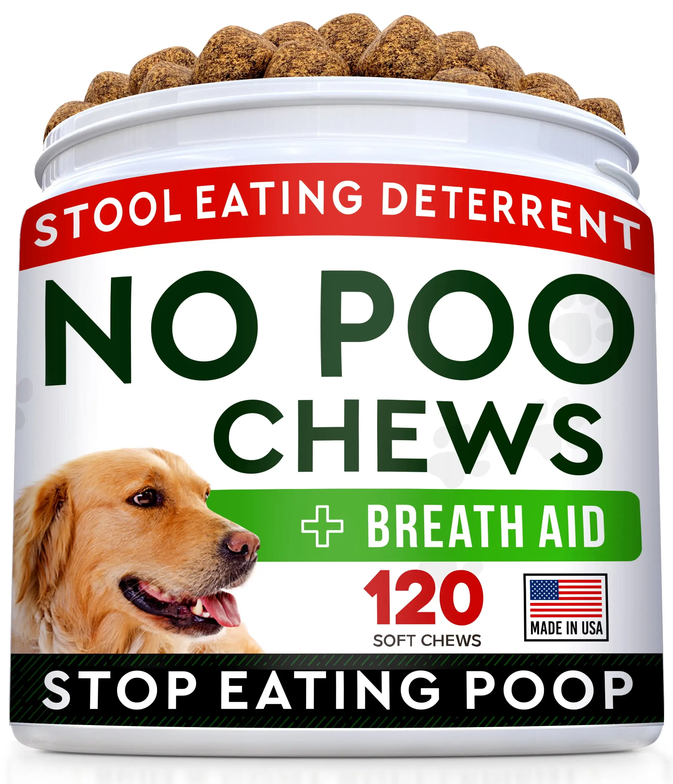 StrellaLab No Poo Treats - No Poop Eating for Dogs - Coprophagia Stool Eating Deterrent Stop Eating Poop for Dogs - Probiotics & Digestive Enzymes - Digestive Health & Immune Support - 120ct