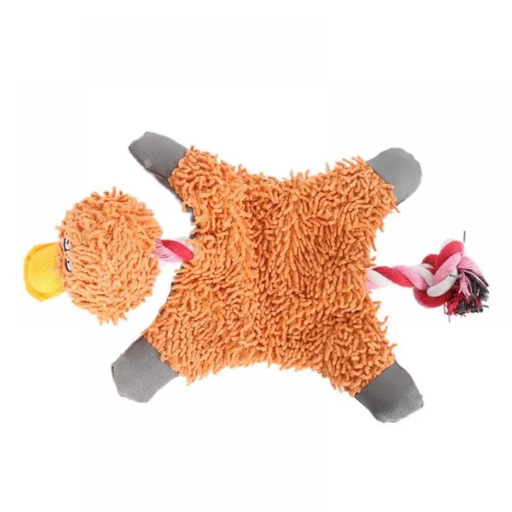 Stuffless Dog Toys for Puppy. Crinkle Squeaky Dog Chew Toys Duck Plush Dog Toy with Rope Knots for Dogs