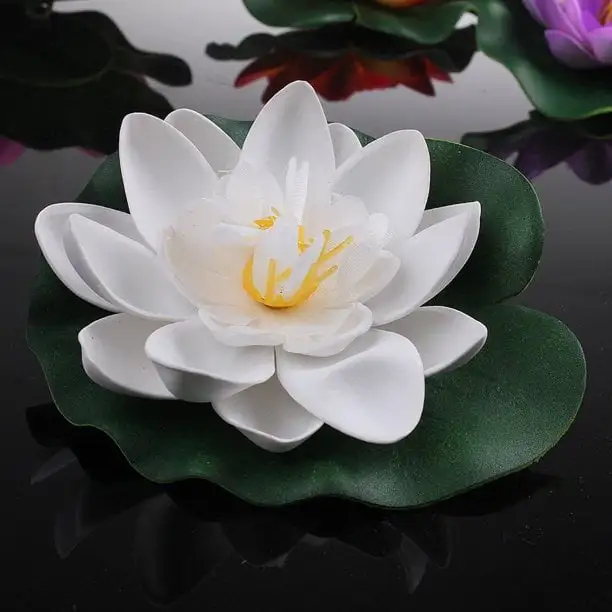 Style That Baby 4PCS Water Feature Artificial Floating Lotus Flowers. Pond Planter Realistic Water Lily Flower/Lotus Ornaments for Garden Pond Aquarium Fish Tank Decoration