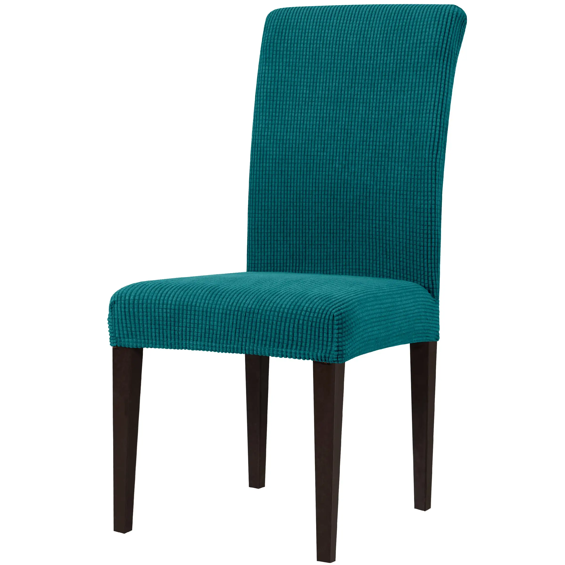 Subrtex Stretch Textured Grid Dining Chair Slipcover (Set of 2. Turquoise)