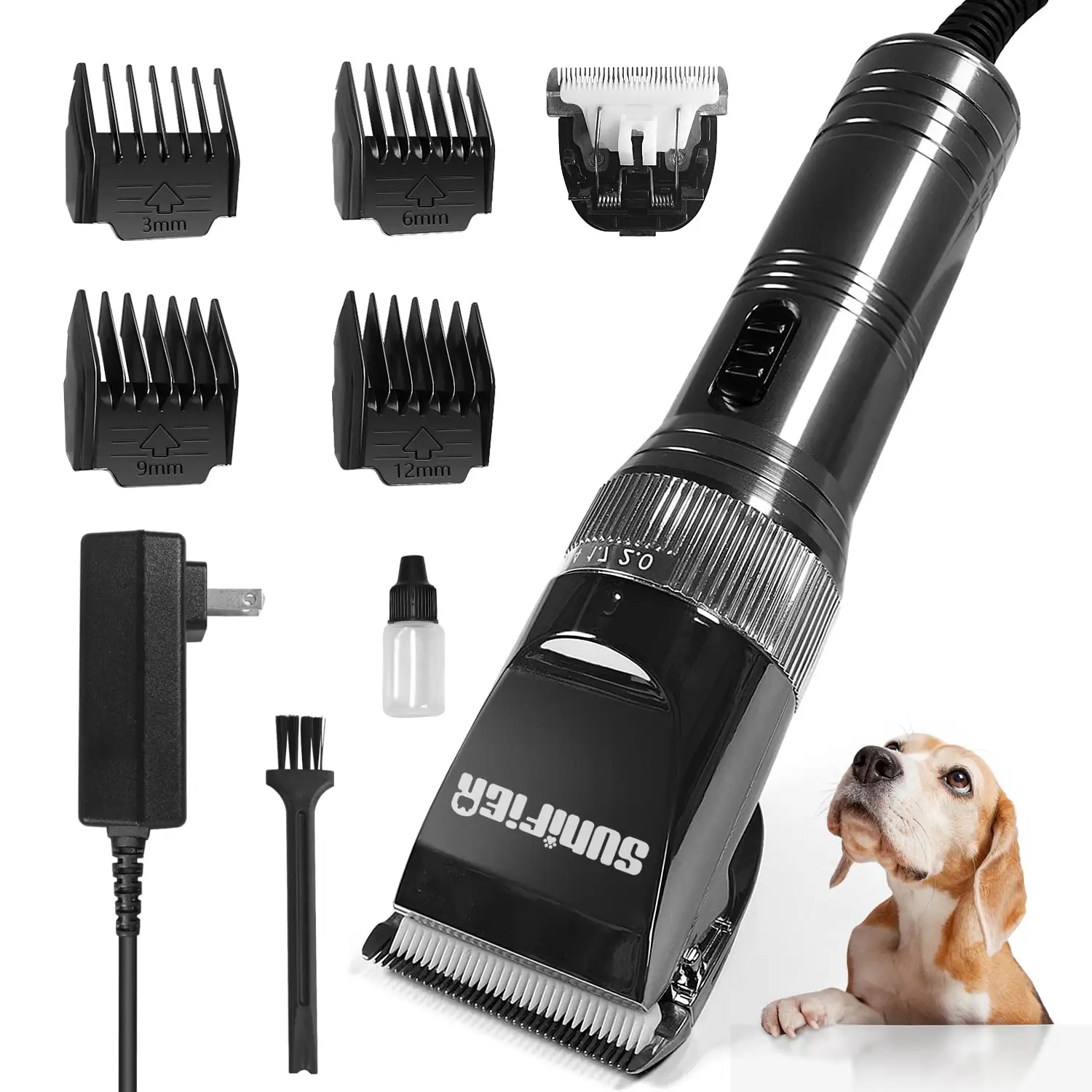 Sunifier Professional Dog Grooming Clippers for Thick Coat with Stainless Steel Blade Low Noise Waterproof - Sheep Shears for Dogs with Thick Hair a?? Pet Grooming Clippers for Cats. Sheeps. Horse