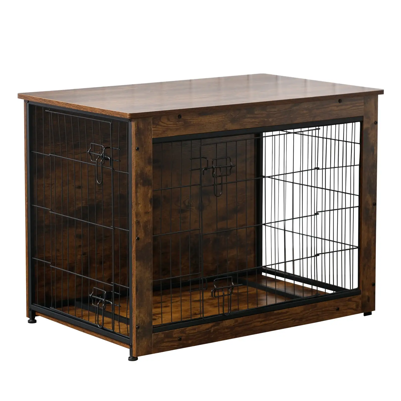 TABU 43 Furniture Style Dog Crate. Wooden Dog Kennels. Pet Cage for Medium and Large Dogs Use. Rustic Brown