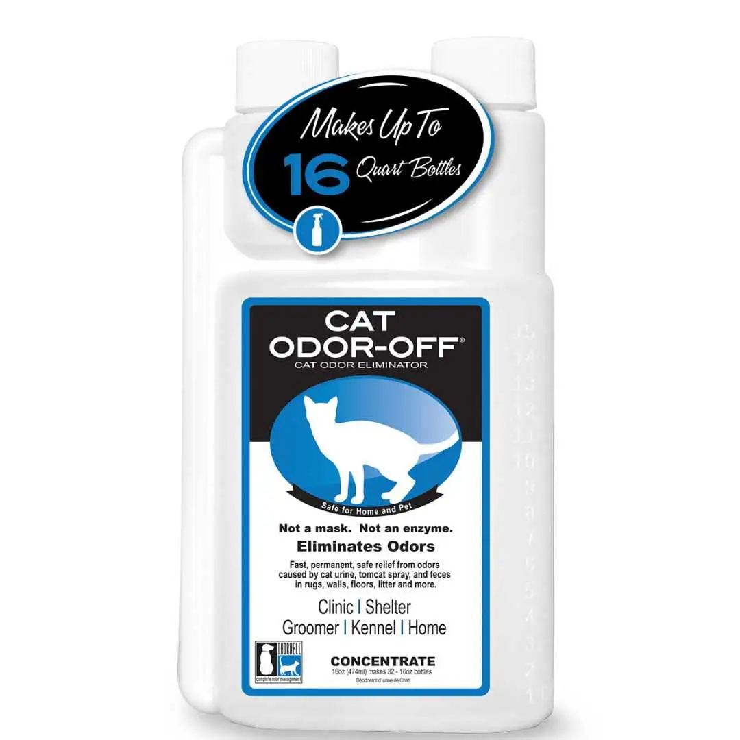 THORNELL Cat Odor-Off Concentrate Pet Smell Odor Eliminator ?C Cat Odor Eliminator Concentrate for Pet Urine Odor. Tomcat Spray for Cat Urine Smell. Feces on Carpet & Litter Boxes ?C Original Scent 16oz