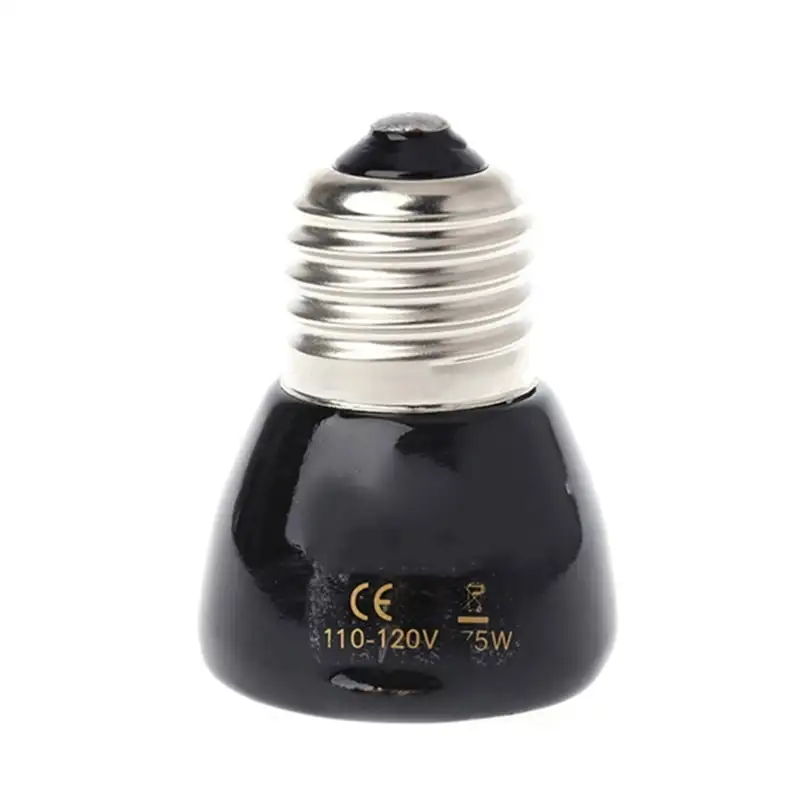 TINYSOME Black Ceramic Heat Emitter Reptiles Heat Lamp Bulb No Light 25W/50W/75W/100W