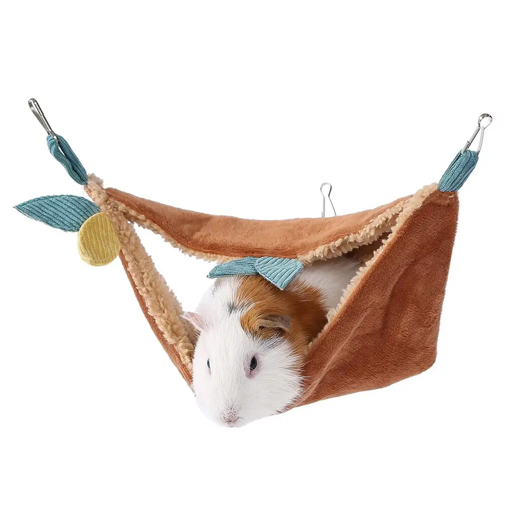 TITOUMI Hamster Guinea Pig Hammock. Small Animal Hanging Hammock Warm Bed House. Guinea Pig Rat Cage Accessories. Triangle