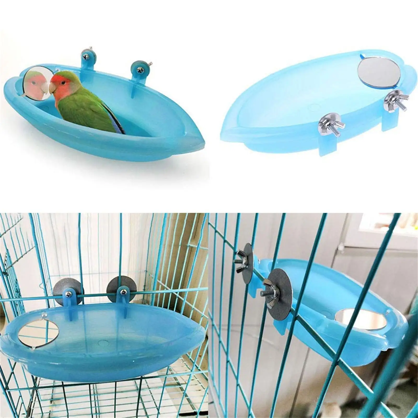 TOFOTL Pet Bird Bathing Box for Tub. Small Tub Bowl for Hang Inside Cage Birdbath Shower for Parrot/Parakeets/Cockatiels/Canary/Budgerigar