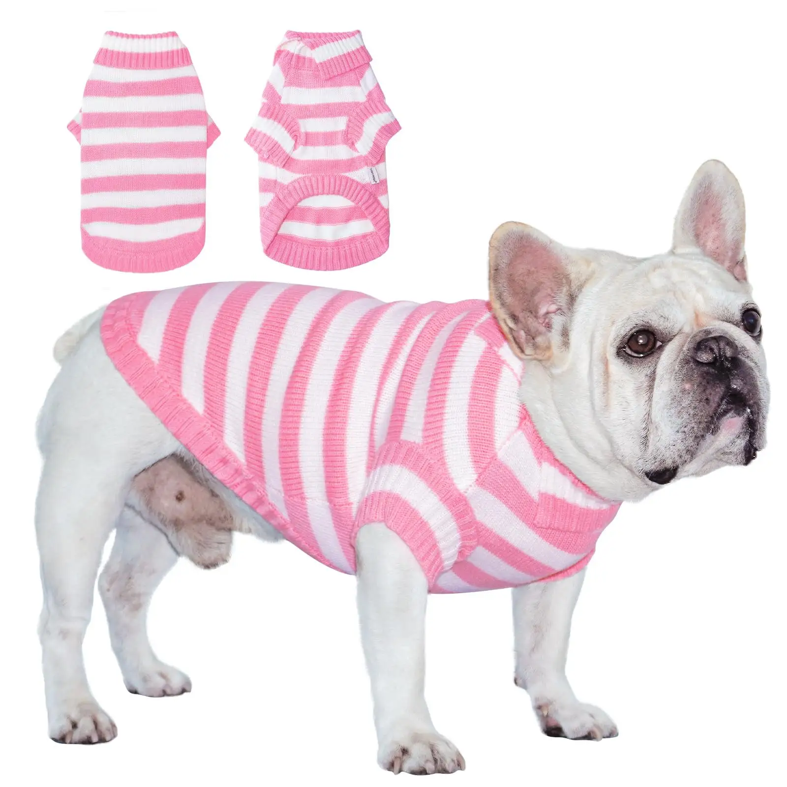 TONY HOBY Dog Sweater. Knitted Dog Sweater Shirts. Winter Dog Shirts Clothes for Small Medium Dog (Pink. S)