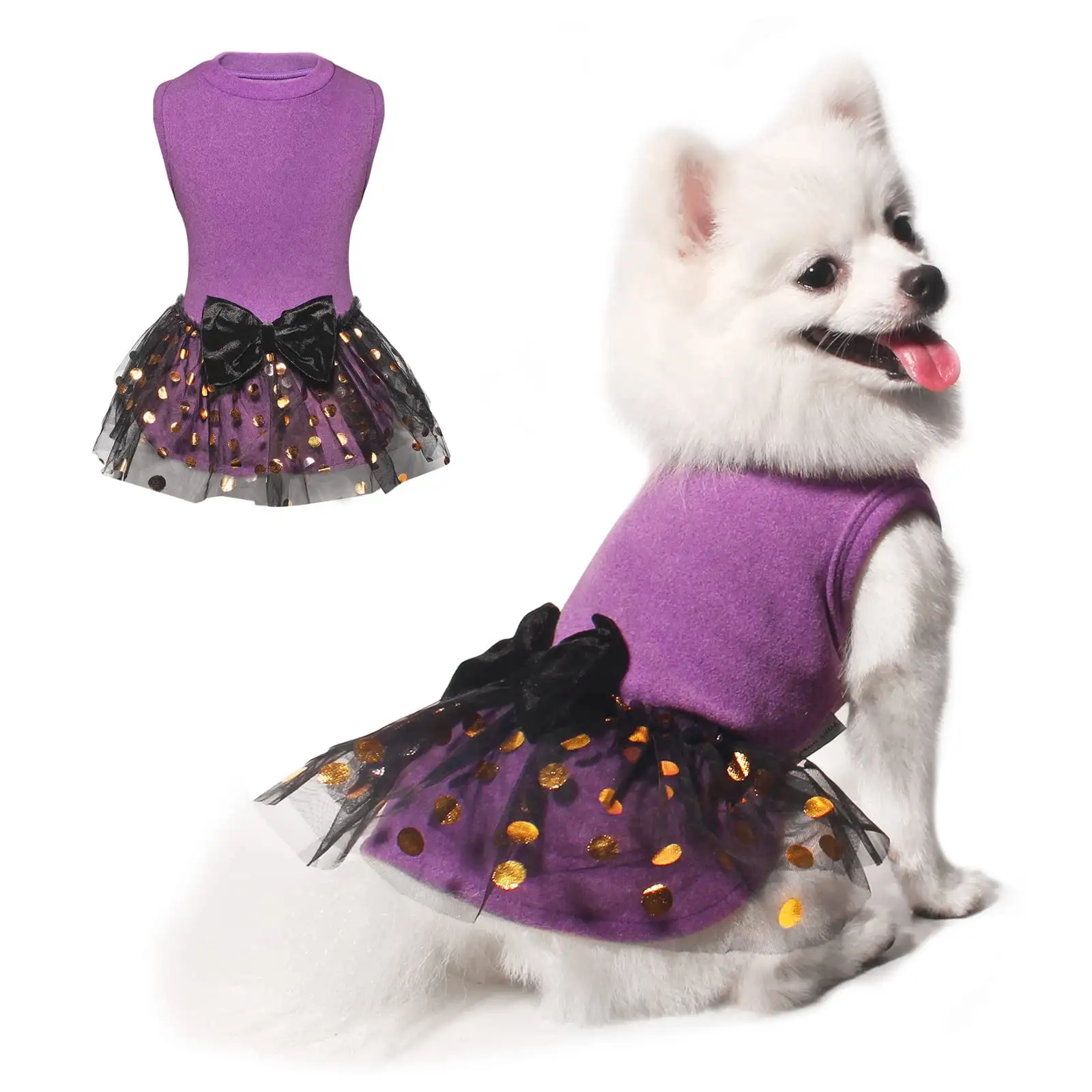 TONY HOBY Valentine's Day Dog Dress. Outfits Dog Party Dress. Dog Princess Dress with Lace. Dog Skirt Soft and Breathable for Small Medium Dog (Purple. M)