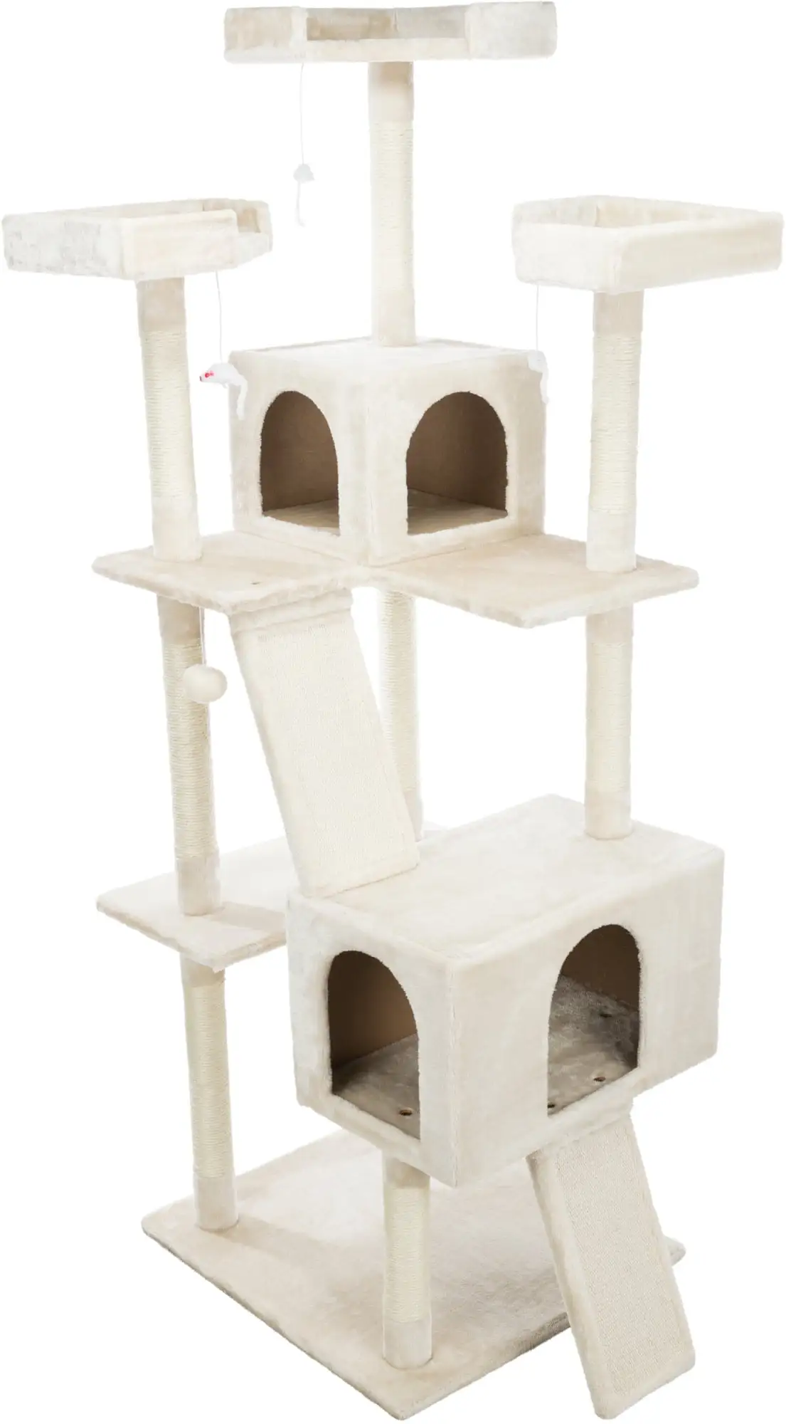 TRIXIE Celeste Plush 4-Level 72 Cat Tree Sisal Scratching Posts Condo & Cat Toy Cream