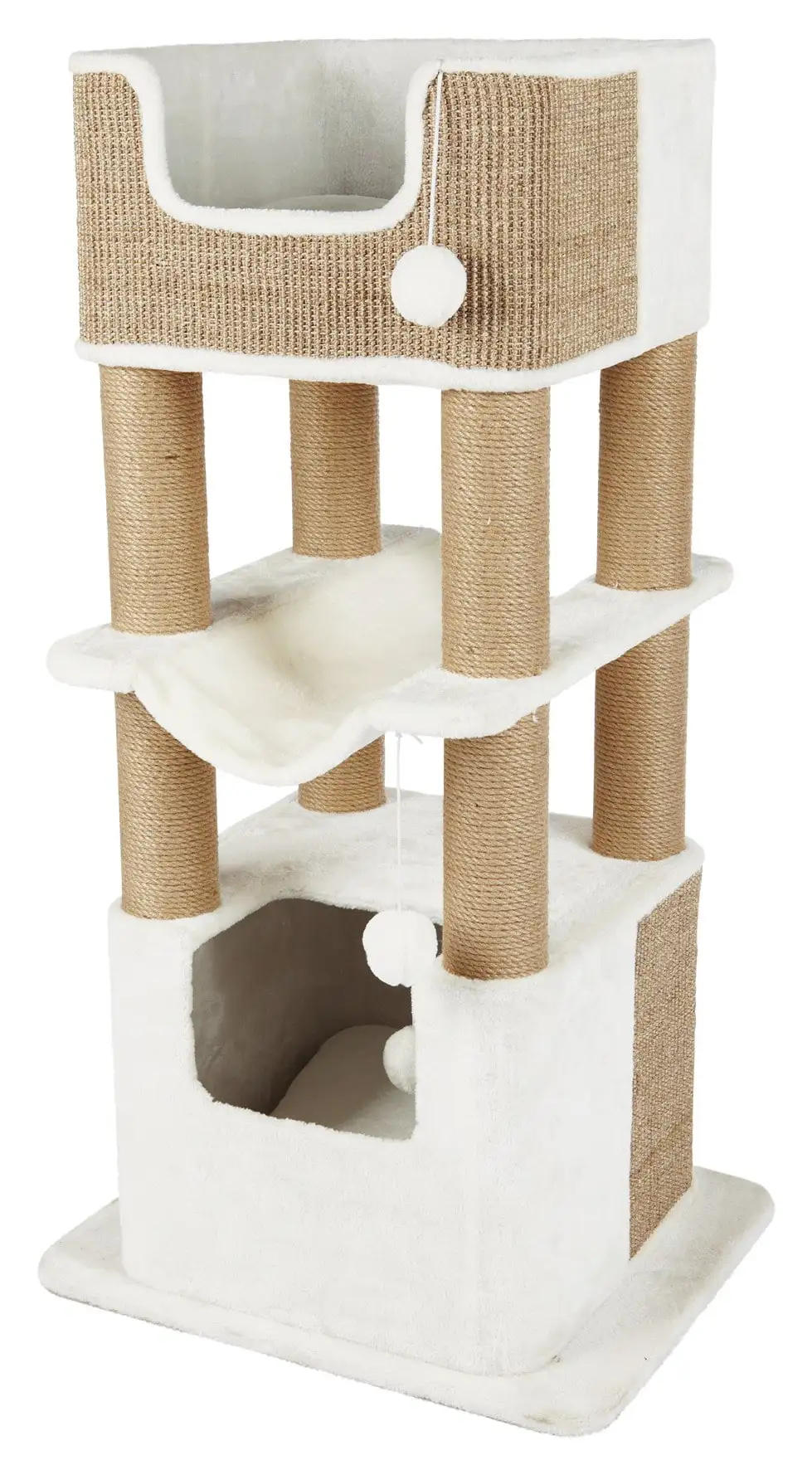 TRIXIE Lucano XXL Jute & Plush 3-Level 43.3 Cat Tree. Scratching Posts and Condo. Brown