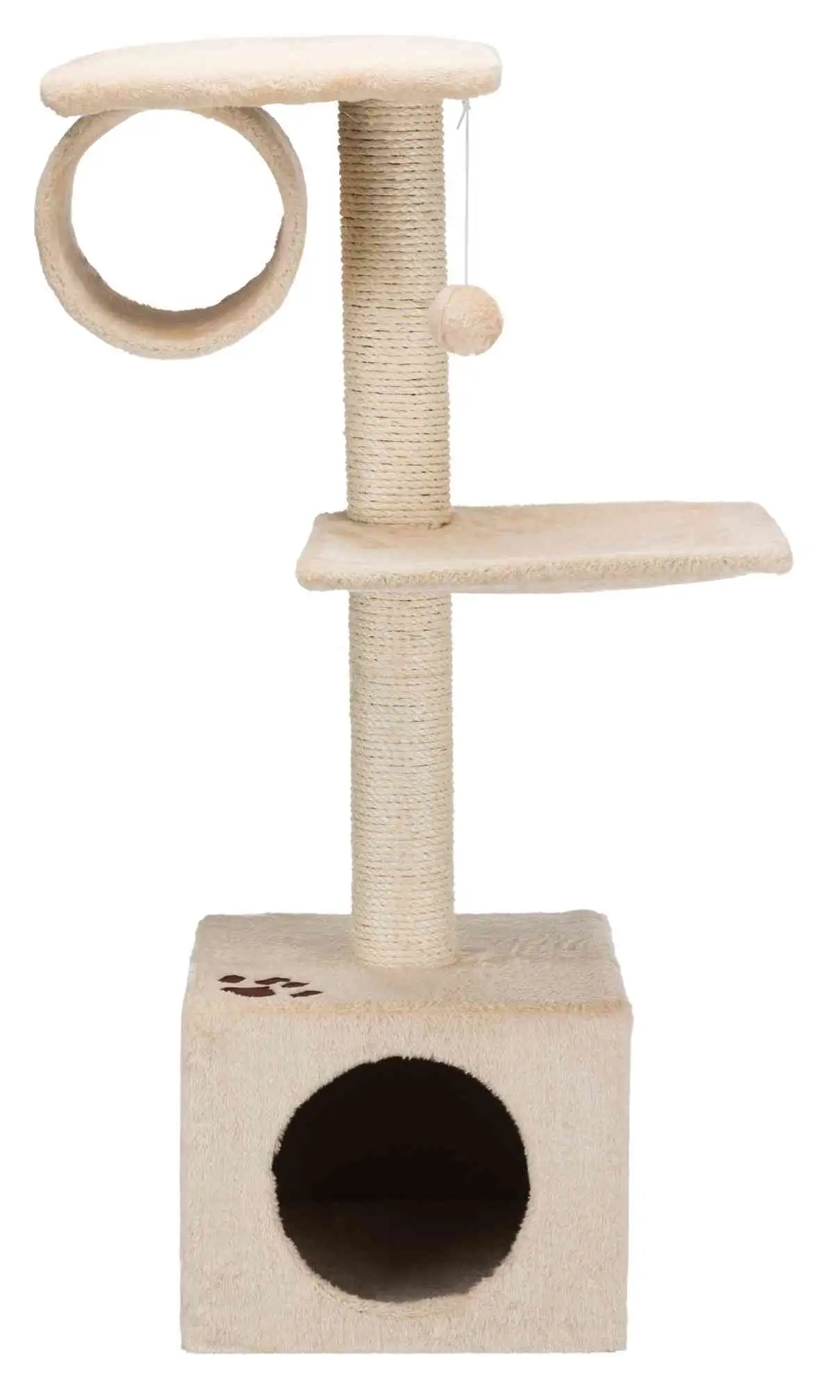 TRIXIE San Fernando Plush & Sisal 3-Level 41.7 Cat Tree. Scratching Posts & Condo. Beige