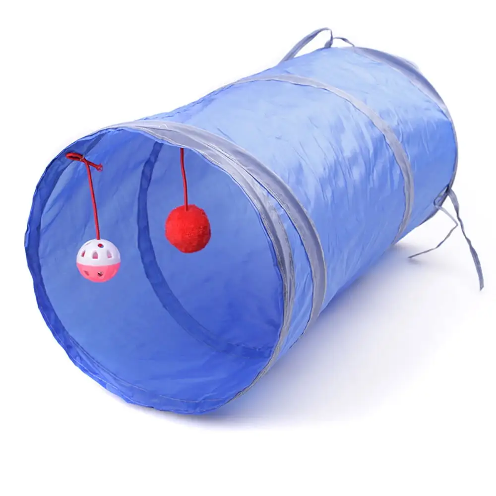 TUTUnaumb 2022 Winter Spot Promotion Pet Cat Play Tunnel Funny Cat Long Tunnel Kitten Play Toy Pet Accessories -Blue