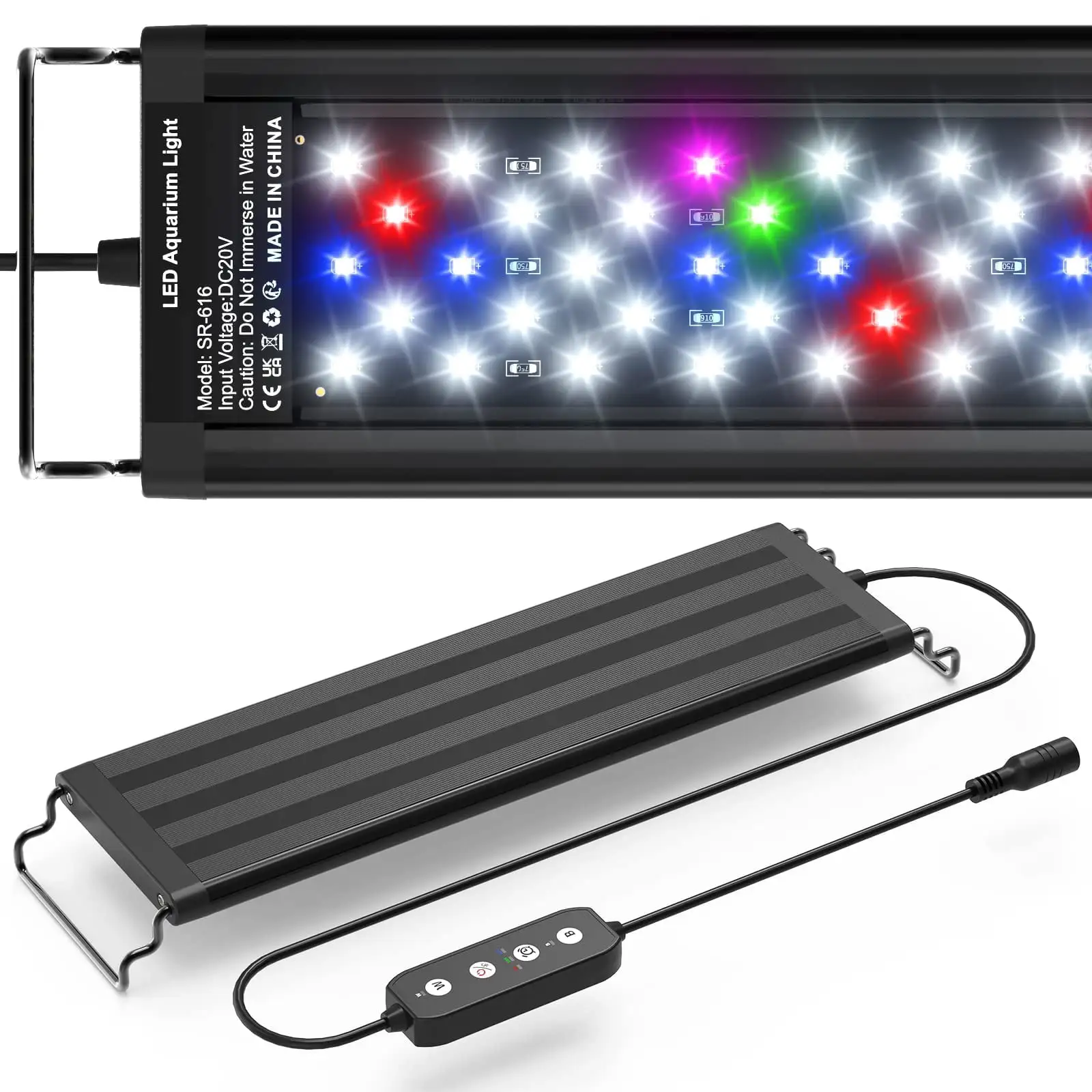 Tawatiler 10W LED Aquarium Light.Fish Tank Light with Extendable Bracket and Timer Auto On/Off. Adjustable Brightness & DIY Mode.3 Colors for Planted Tank