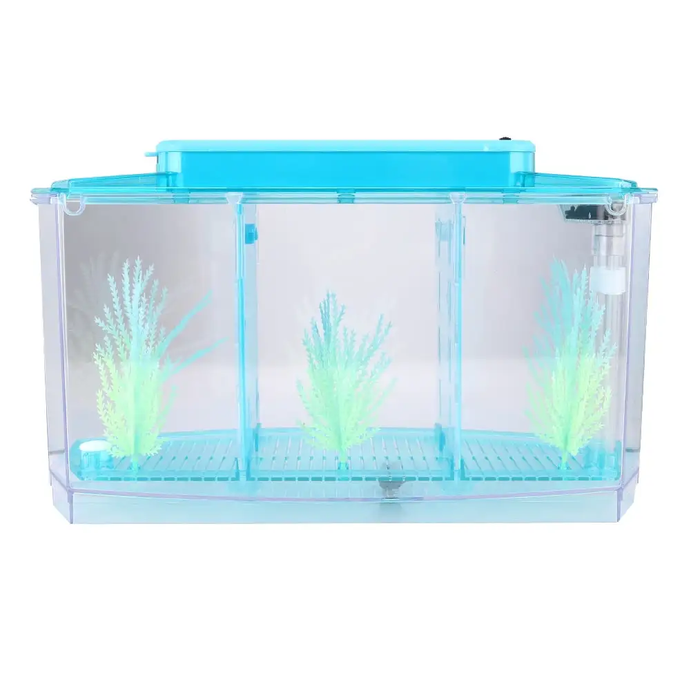 Tebru Fish Tank. Desktop Small Aquarium. For Betta With LED Light For Small Fishes With Water Change Valve