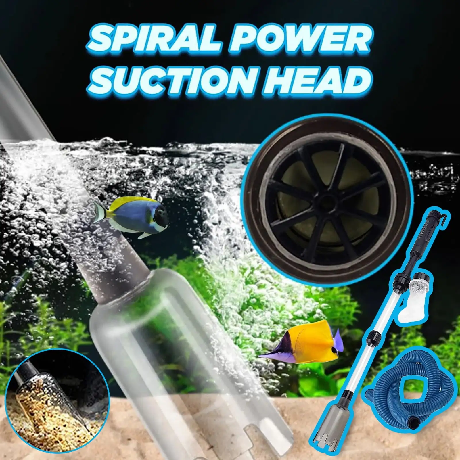 Teissuly Electric Fish Tank Vacuum Cleaner Syphon Operated Gravel Water Filter Cleaner Sand Washer