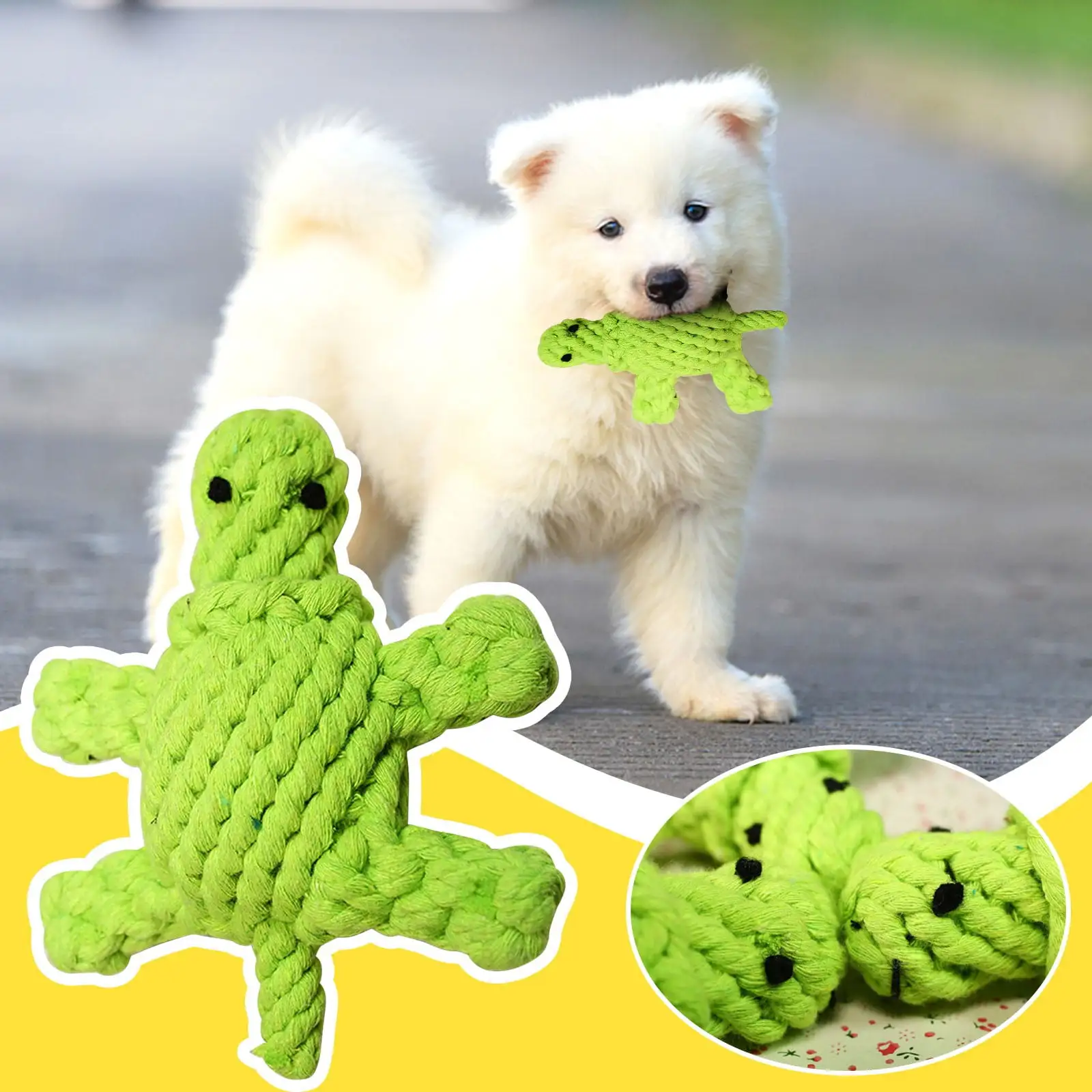 Teissuly Pet Cotton Rope Toy Small Turtle Molars Boredom Dog Toy Pet Toy