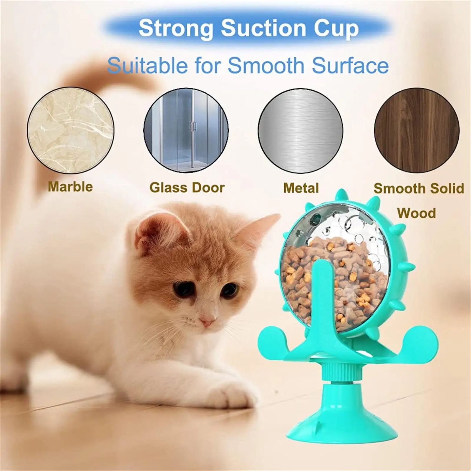 Teissuly Pet Toys Slow Feeder Toy with Powerful Suction Cup 360 Degree Rotating Dog Cat Feeder Toy Dog Cat Food Dispenser Puzzle Toys Relieve Anxiety Improve IQ Cute Stuff Gifts for Men Women