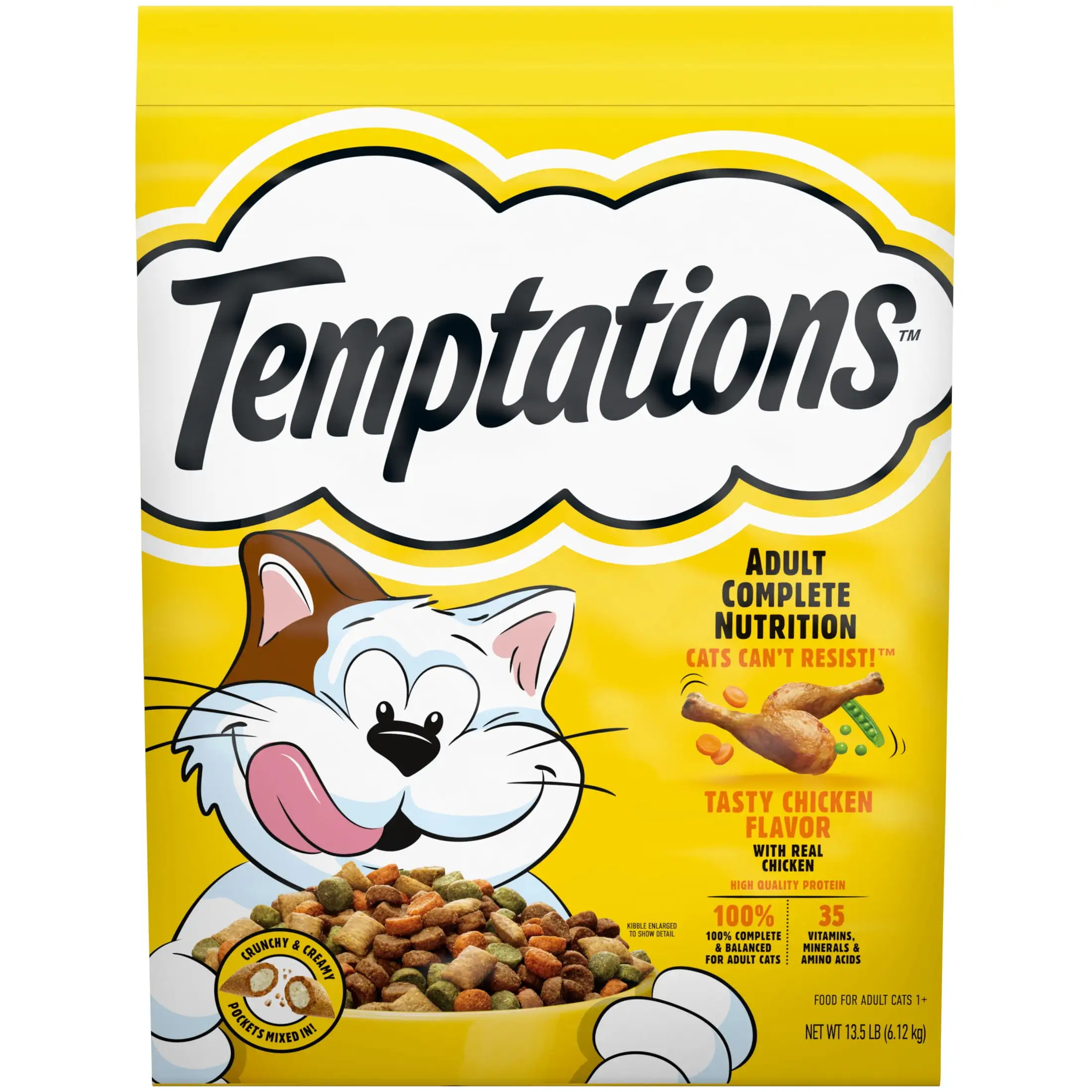 Temptations Adult Dry Cat Food Tasty Chicken Flavor. 13.5 Lb. Bag