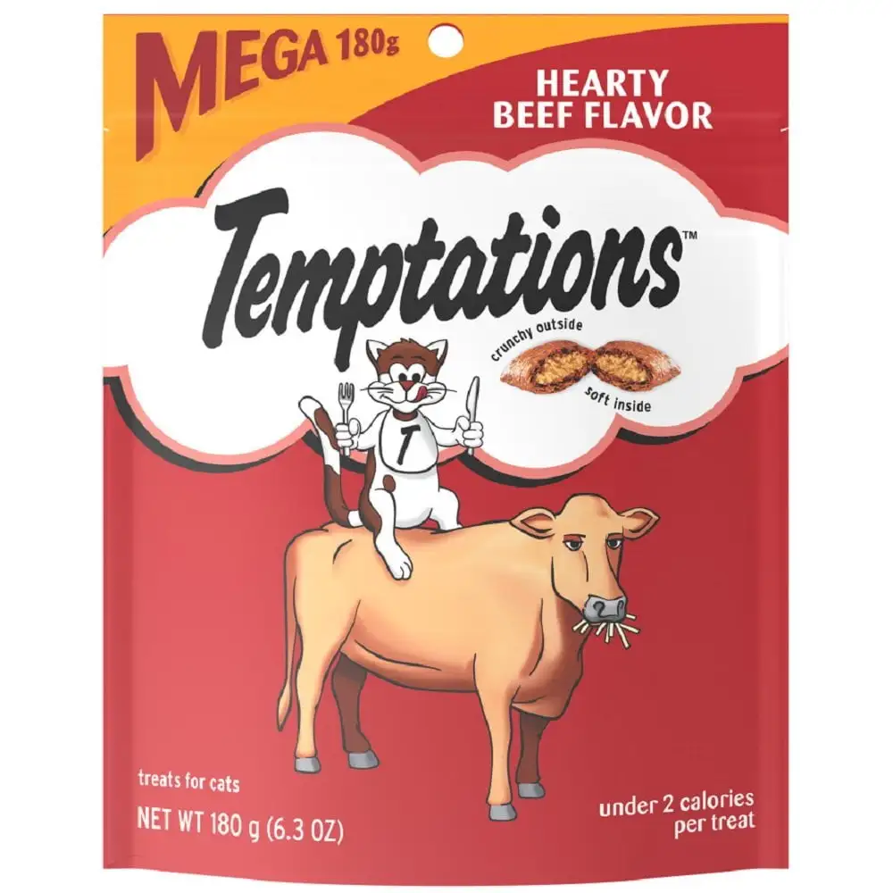 Temptations Classics Crunchy & Soft Adult Cat Treats Hearty Beef. 6.3 oz