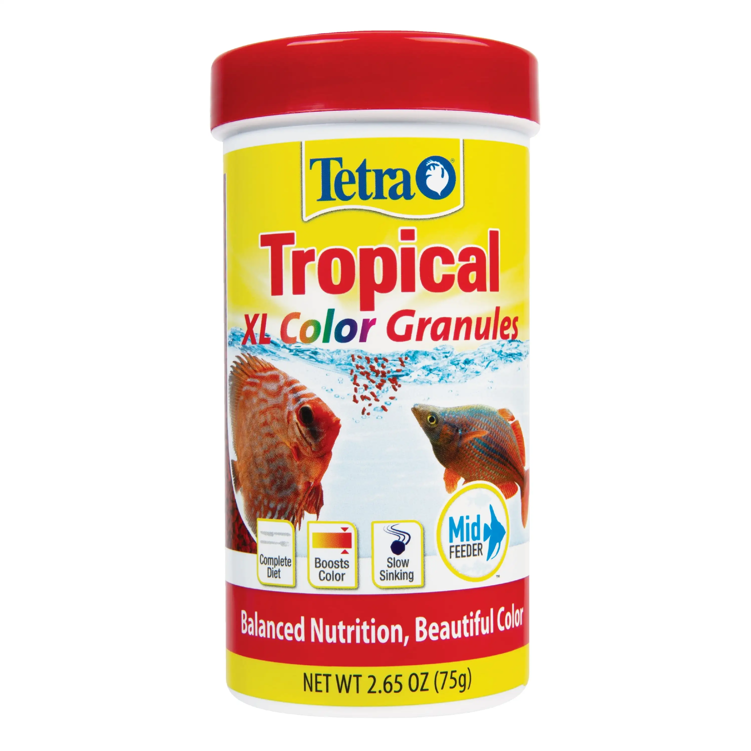 Tetra Color Tropical XL Color Granules 2.65 oz. Clear Water Formula. Fish Food