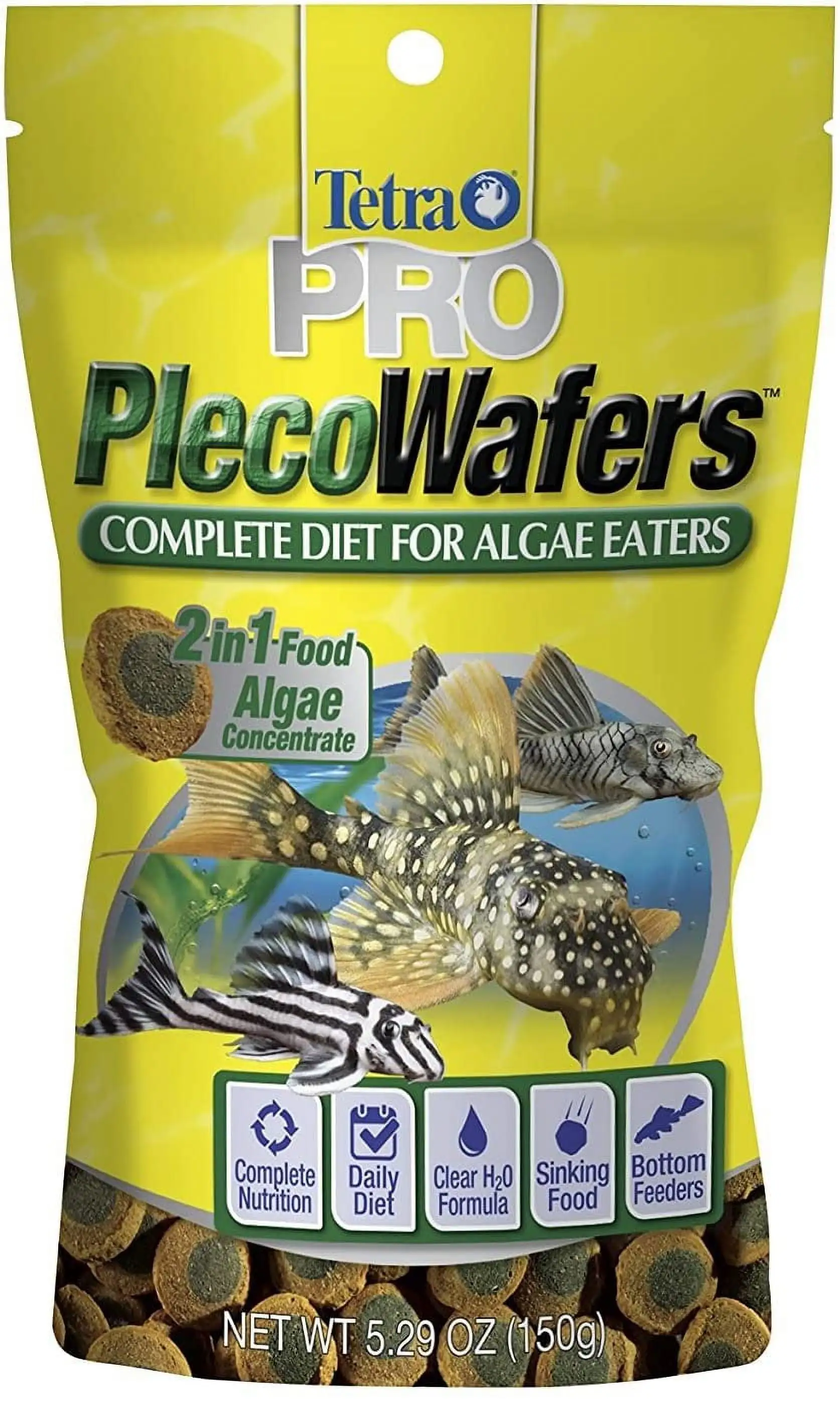 Tetra PRO PlecoWafers Vegetable Diet Fish Food 5.29 oz