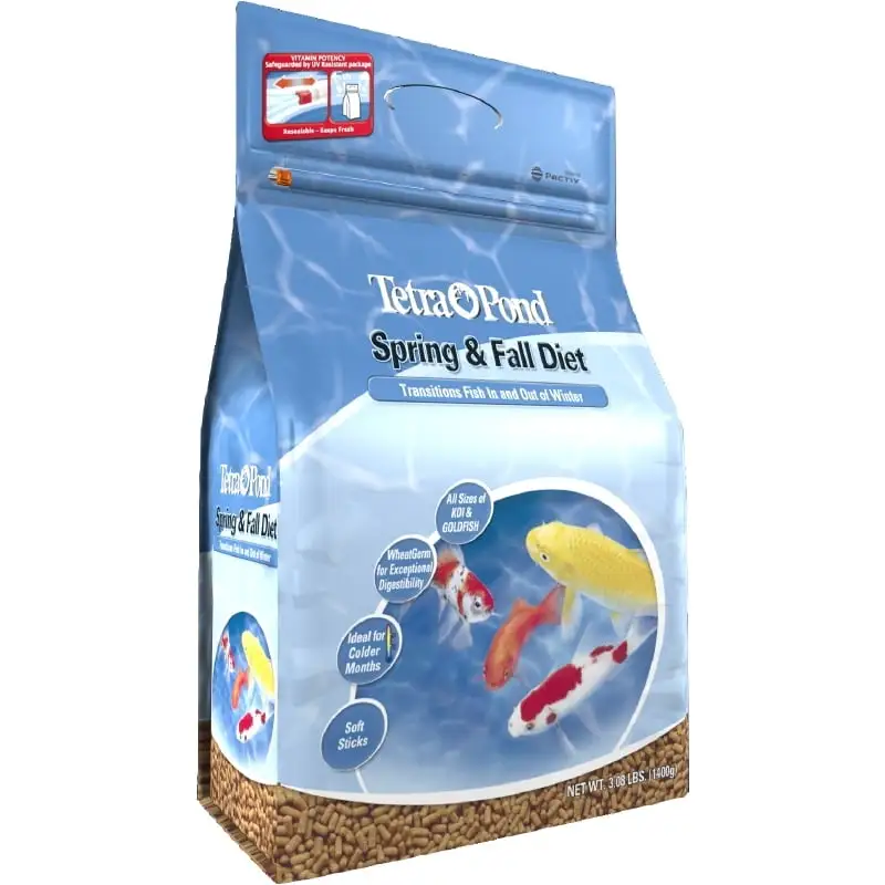 Tetra Pond Spring and Fall Diet 3.08 Pounds. Pond Fish Food. for Goldfish and Koi. Pellets