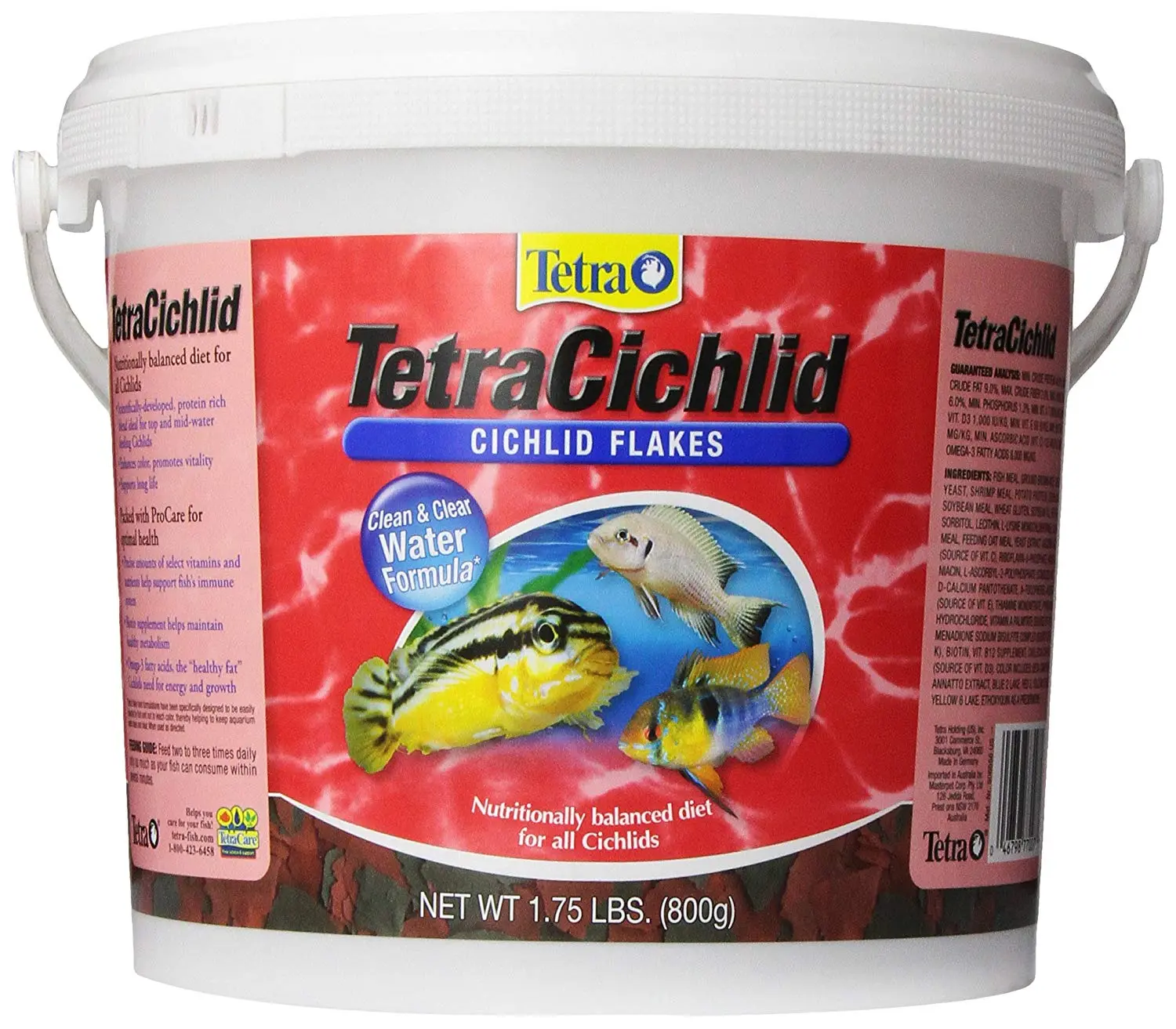 Tetra TetraCichlid Flakes 1.75 Pounds. Clear Water Advanced