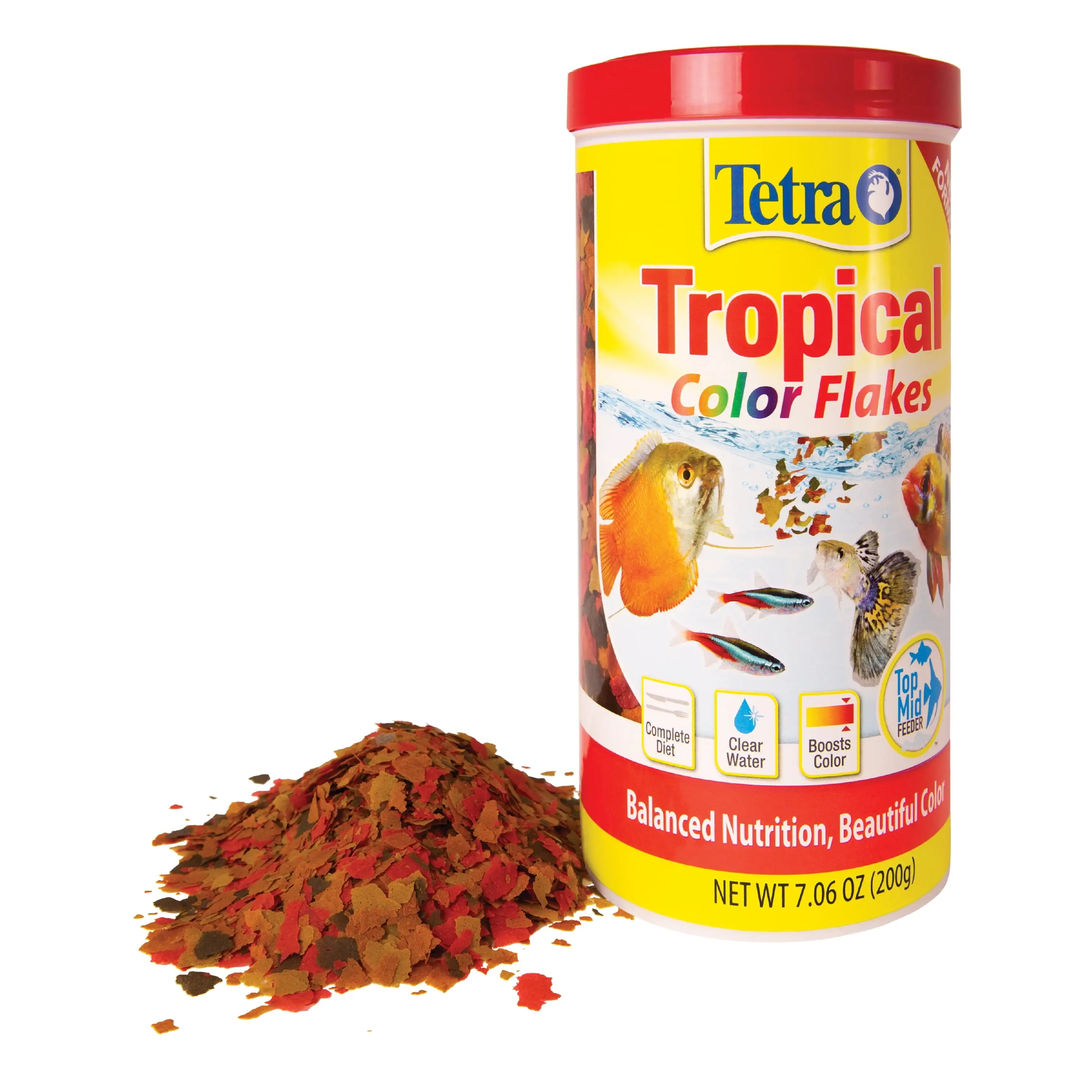 Tetra Tropical Color Flakes 7.06 Ounces. Clear Water Advanced Formula