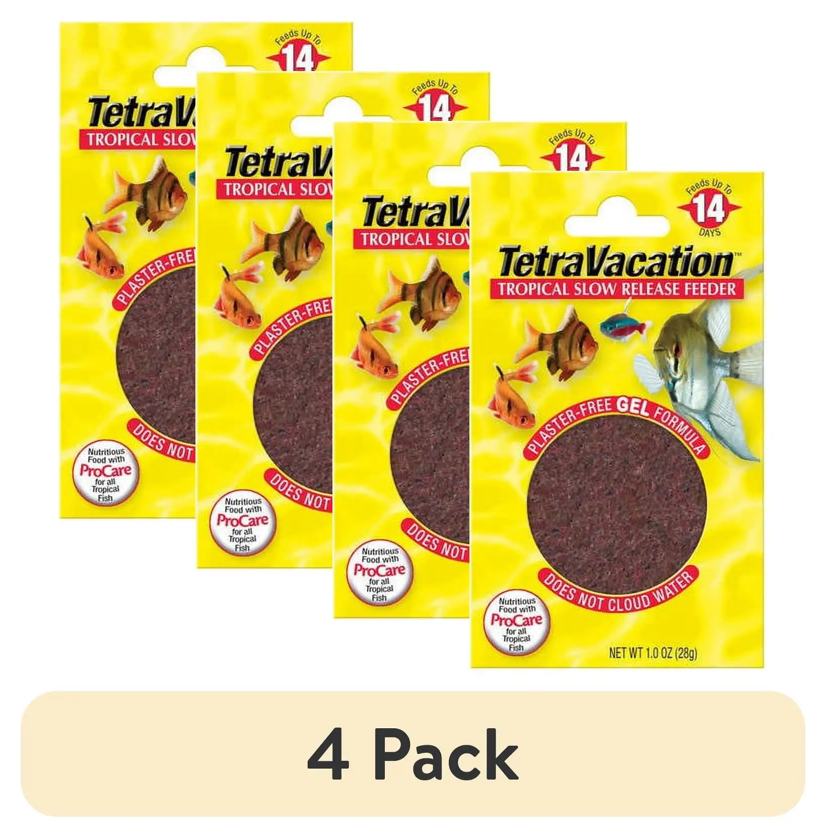 (4 pack) Tetra Vacation Tropical Feeding Block. Feeds Fish Up To 14 Days. 1.06 oz.. 1 Block