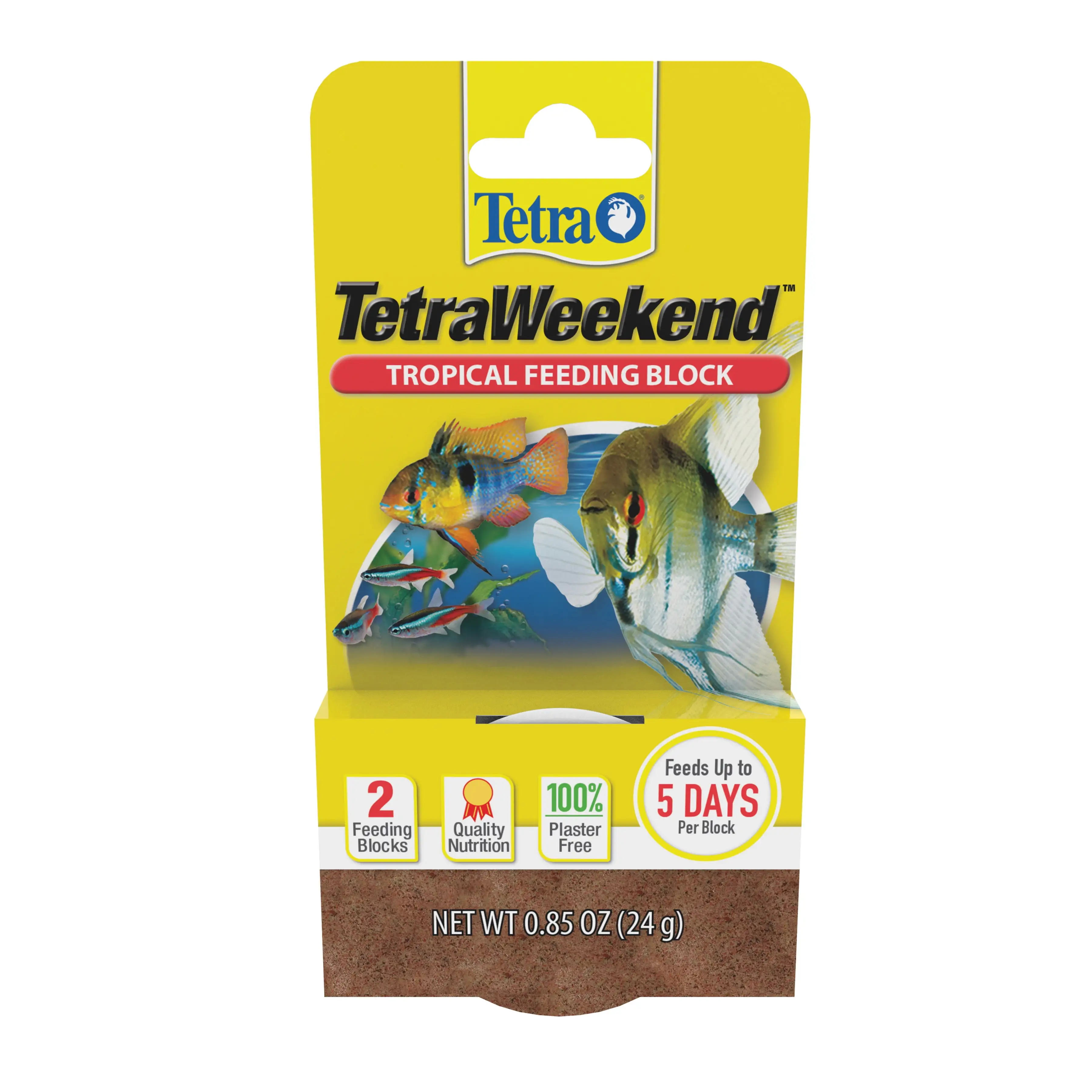 Tetra Weekend Tropical Feeding Block. 1 Block Feeds Fish up to 5 Days. 0.85 oz.. 2 Blocks