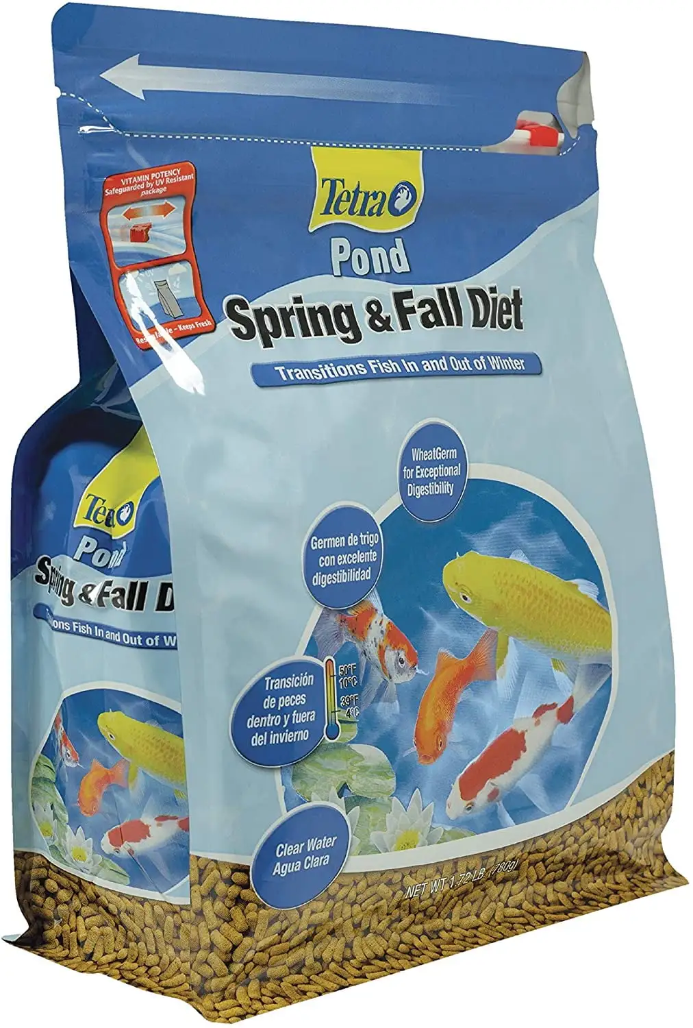 TetraPond Spring And Fall Diet 1.72 Pounds. Pond Fish Food. For Goldfish And Koi