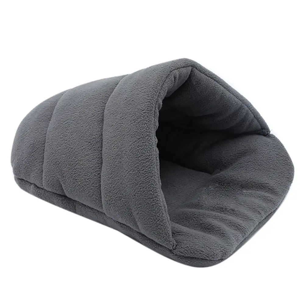 Thick Fleece Warm Dog Cat Tent Cave Nest Bed Slipper Shape Pet Sleeping Bag