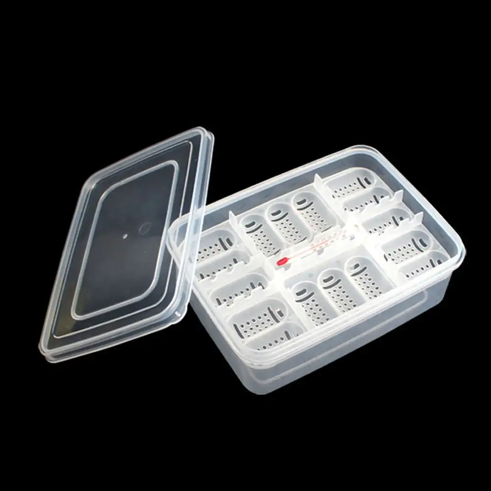 Tickas Reptile Egg Tray Reptile Egg Box Reptile Breeding Box Reptile Incubation Box Suitable for Hatching Snake Lizards Reptiles with Thermometer