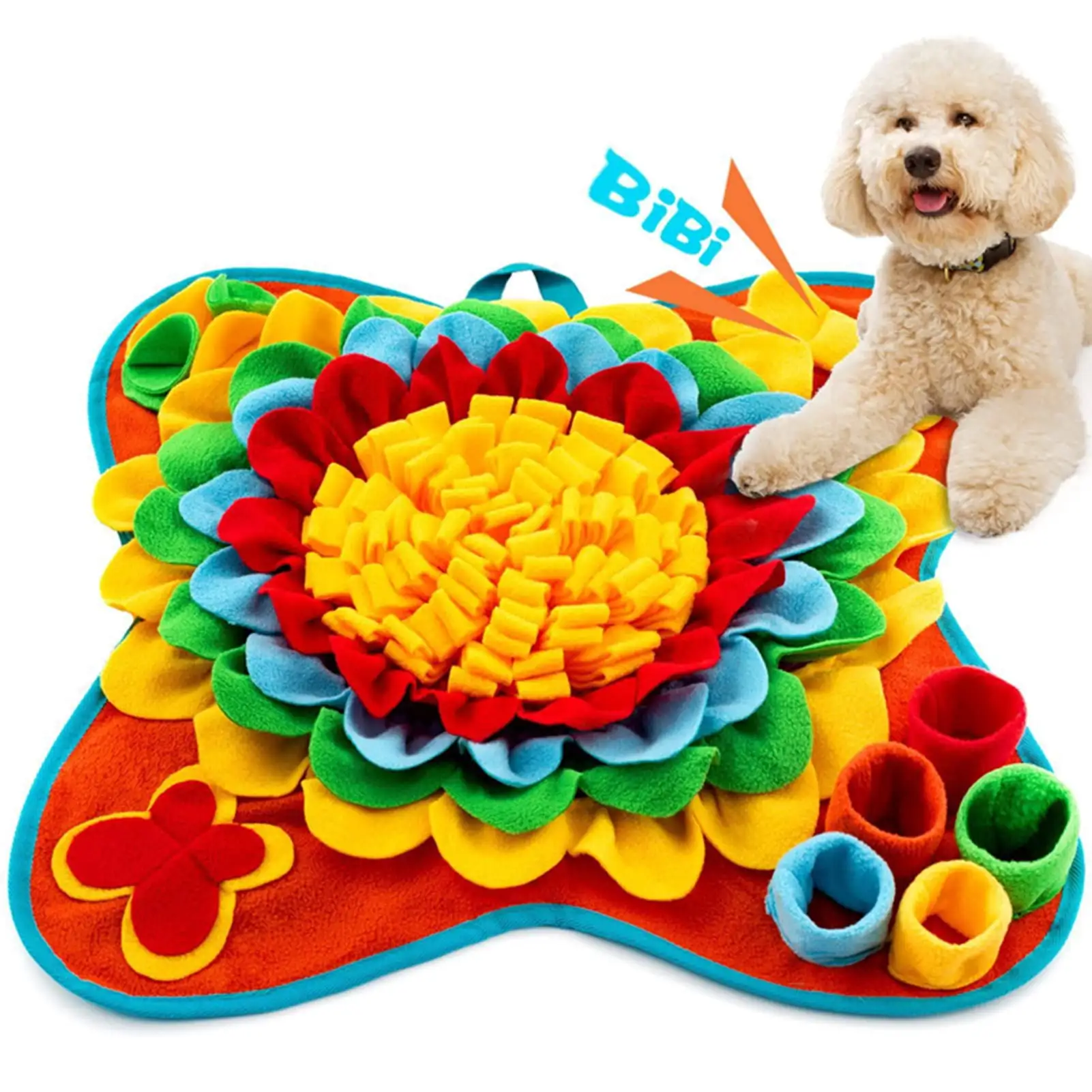 Tnobhg Pet Sniffing Pad Soft Tear Resistant Dog Snuffle Mat with Sound Pet Foraging Mat Treat Dispenser Pet Supply