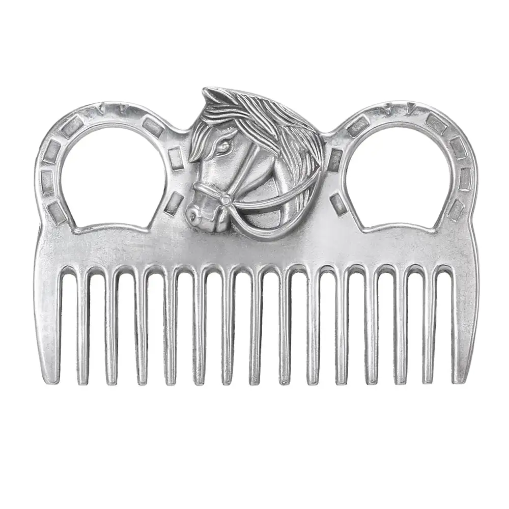 Tomshoo Aluminum Alloy Horse Comb Mane Tail Pulling Comb Metal Horse Grooming Tool 6.5IN / 3.9IN / 3.5IN / 3.2IN