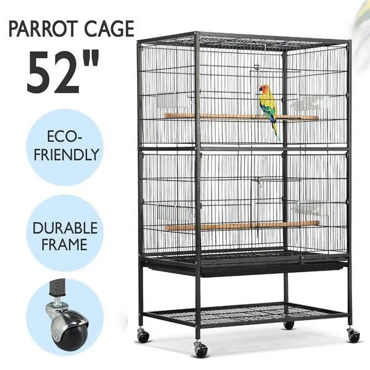 Topeakmart Play Top Bird Cage for Parrot. Finch. Macaw & Cockatoo. Large