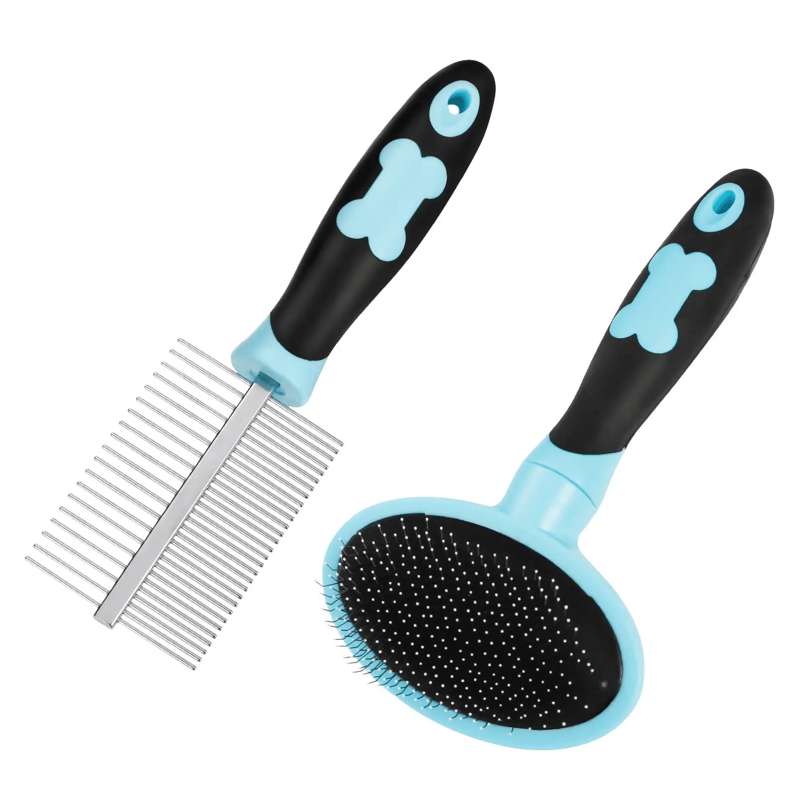 Topekada Slicker Dog Comb and Brush. Gently Dog Hair Brush. Puppy Hair Pin Brush and Double Sided Grooming Comb for Small Medium Large Pets with Long Hair(Blue)