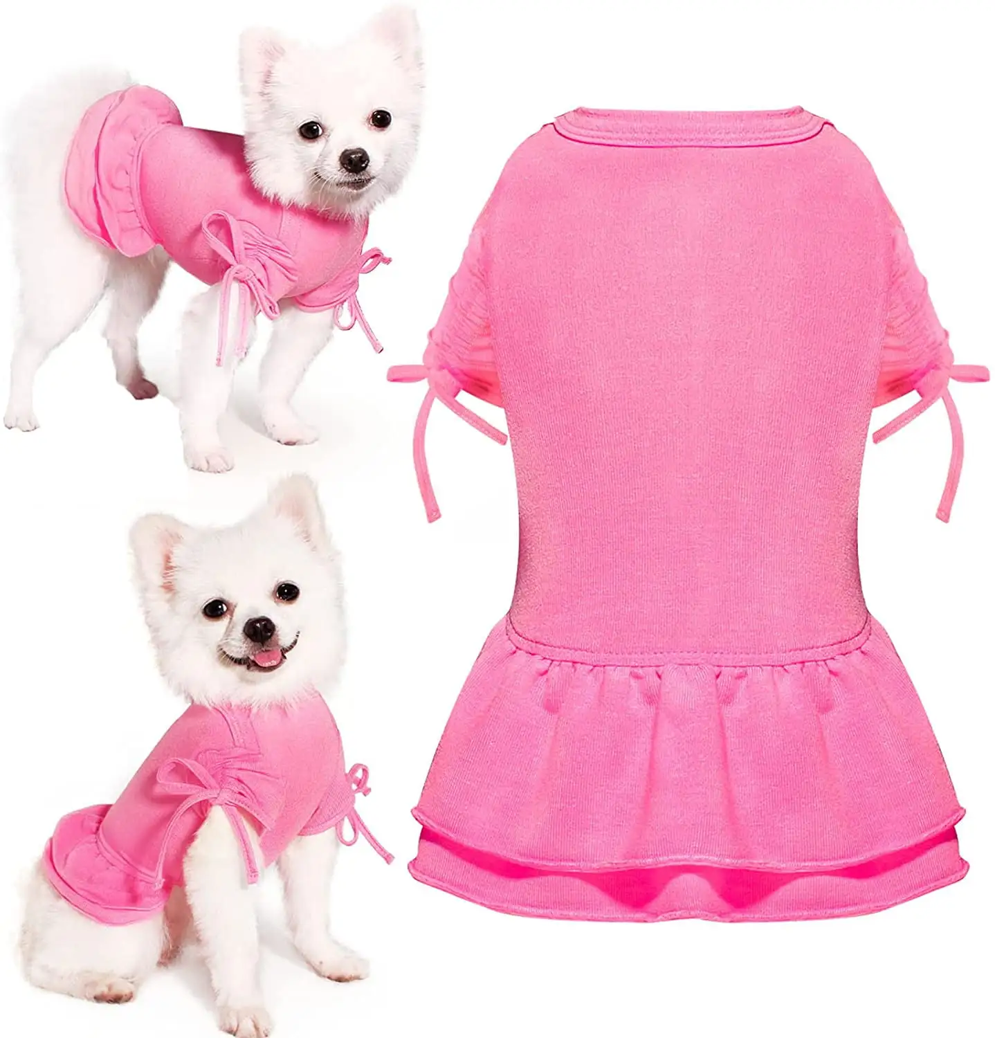 Topkins Valentine's Day Dog Dress. Puppy Princess Dresses for Small Dogs Girl. Pink Dog Sundress Costume