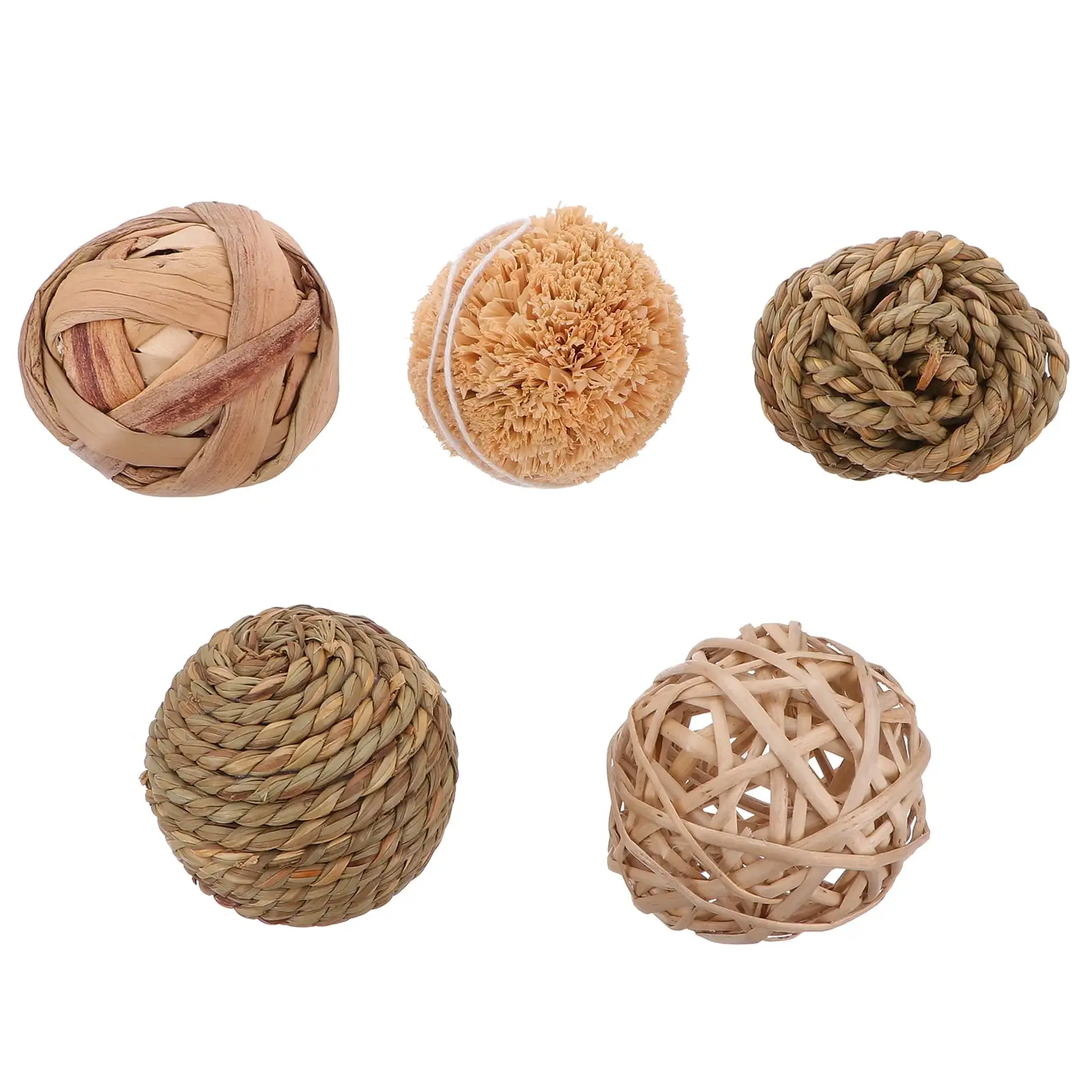 Toys Ball Small Chew Rabbit Balls Rattan Animal Treat Guinea Straw Woven Activity Rabbits Chewing Animals Play