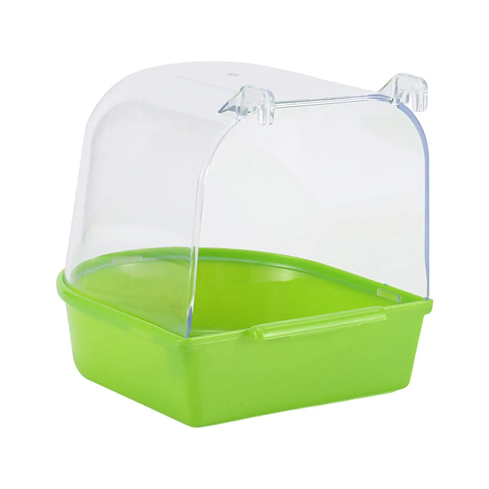 Toysmith Pet Bird Bath Box Parrot Bathing Tub Lovebirds Easy to Install Canary Cage Accessories Parrot Bath Shower Cage Small Bird Cage Green