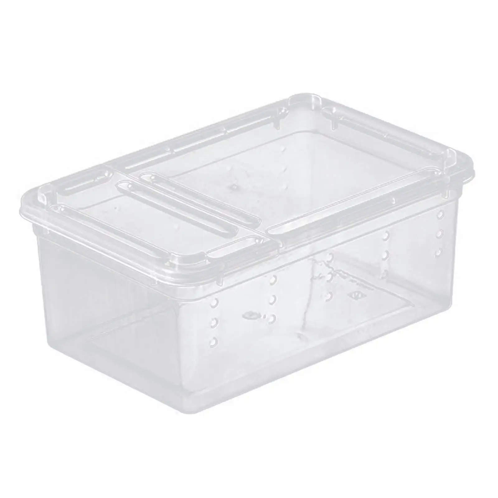 Toysmith Reptile Feeding Box Reptile Terrarium Enclosure 12.5x19x7.5cm Rectangle Transparent Animal Habitat Cage for Hedgehog Silkworm white