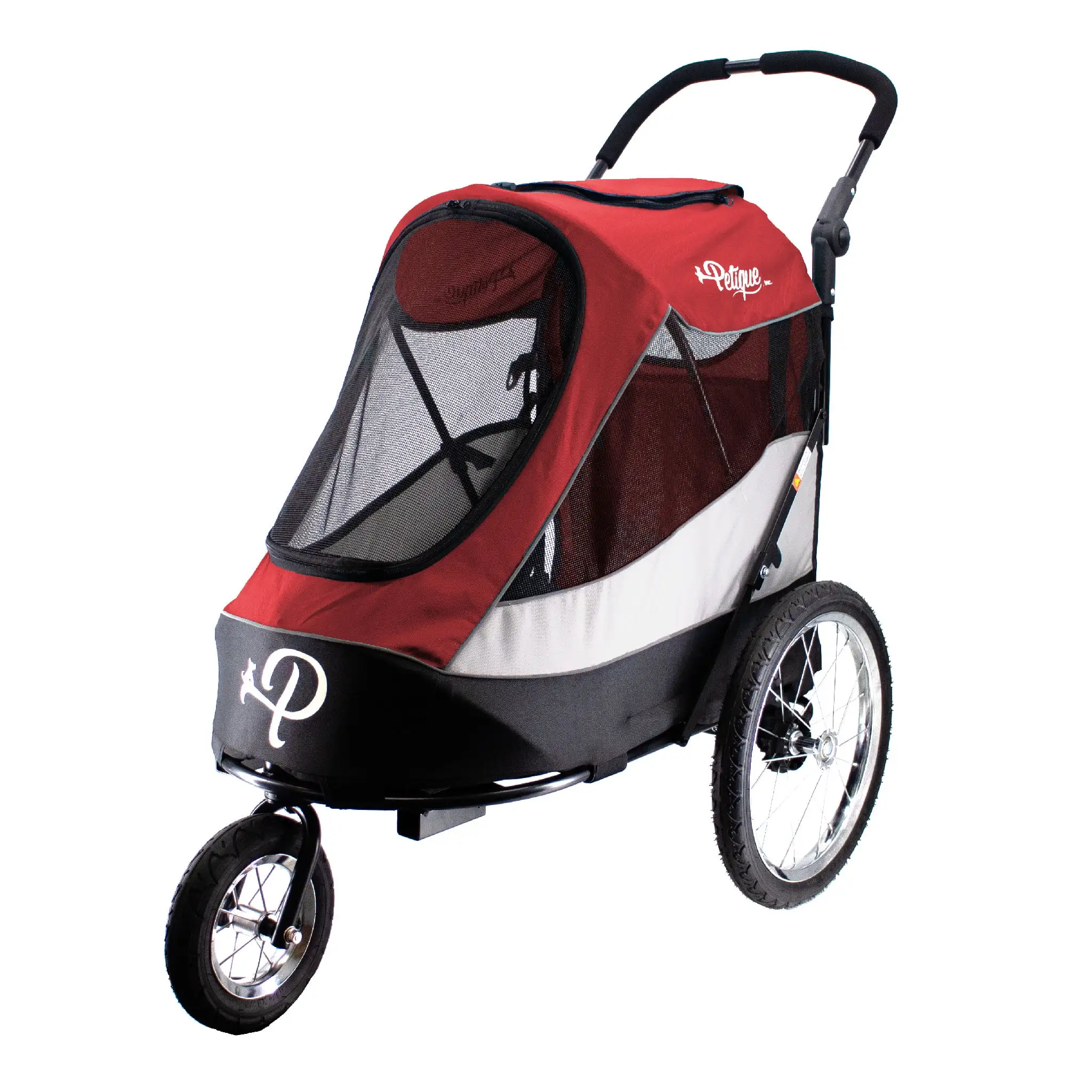 Trailblazer Pet Jogger/Stroller. Bike Trailer. Shock Absorbing Bike Wheels. Large Entry Way. Peek-a-Boo Window. Small/Medium/Large Dogs. Cats and Pets. Supports up to 77LBS - Mars (Red)