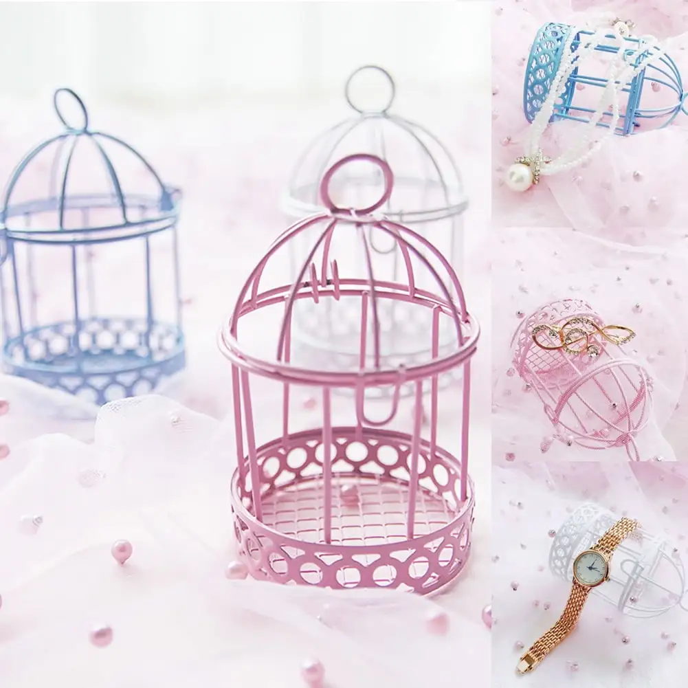 Travelwant 3 Packs Mini Metal Wire Bird Cages Small Bird Cage Miniature Bird Cage Decorative Birdcages Dollhouse Furniture Table Centerpiece Desktop Decoration