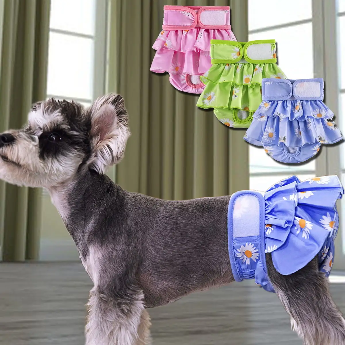 Travelwant Washable Dog Diapers Highly Absorbent Dog Diapers for Female Dogs. Dog Dresses for Dogs in Heat. Period. Incontinence. or Excitable Urination