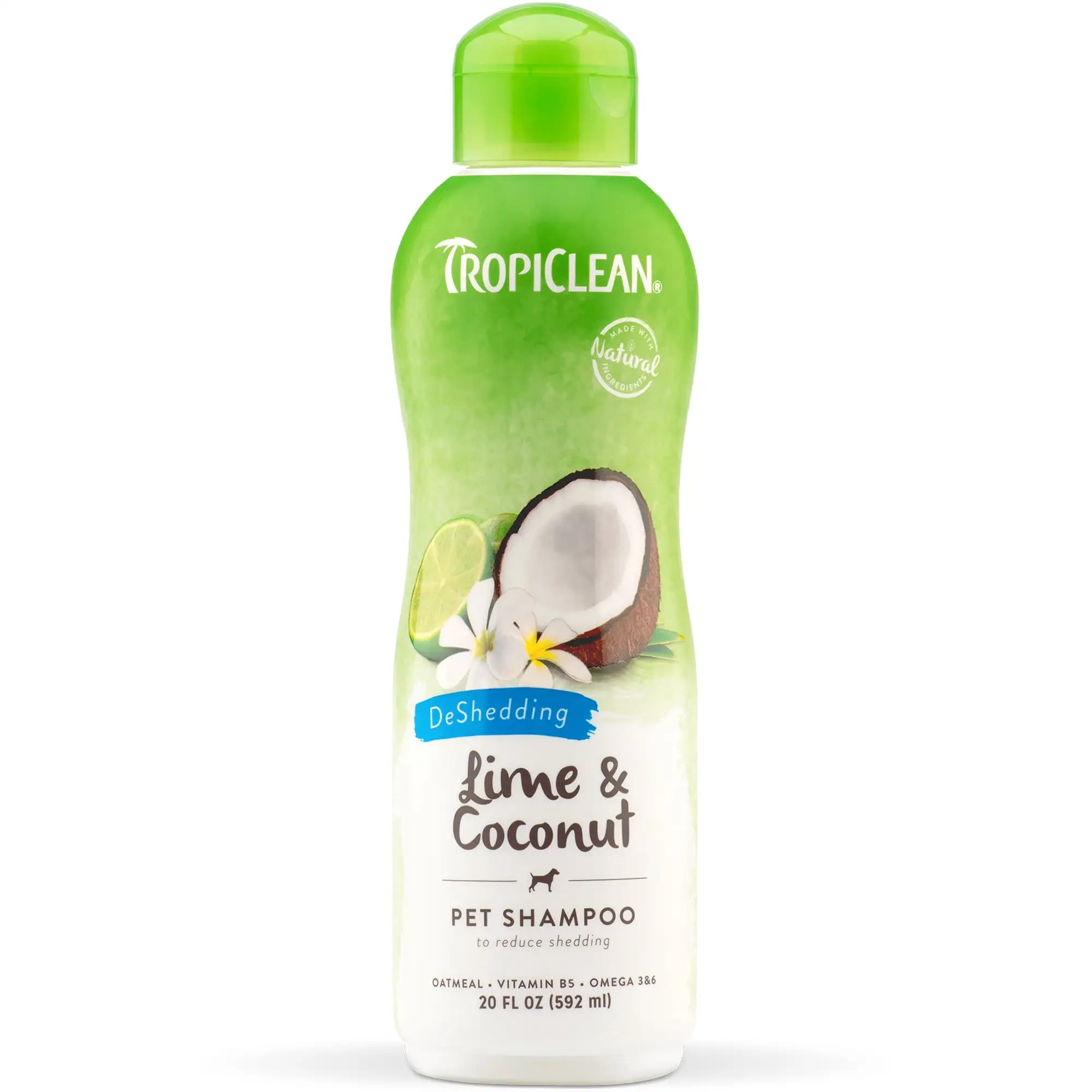 TropiClean Lime & Coconut Shed Dog Deshedding Shampoo. 20oz