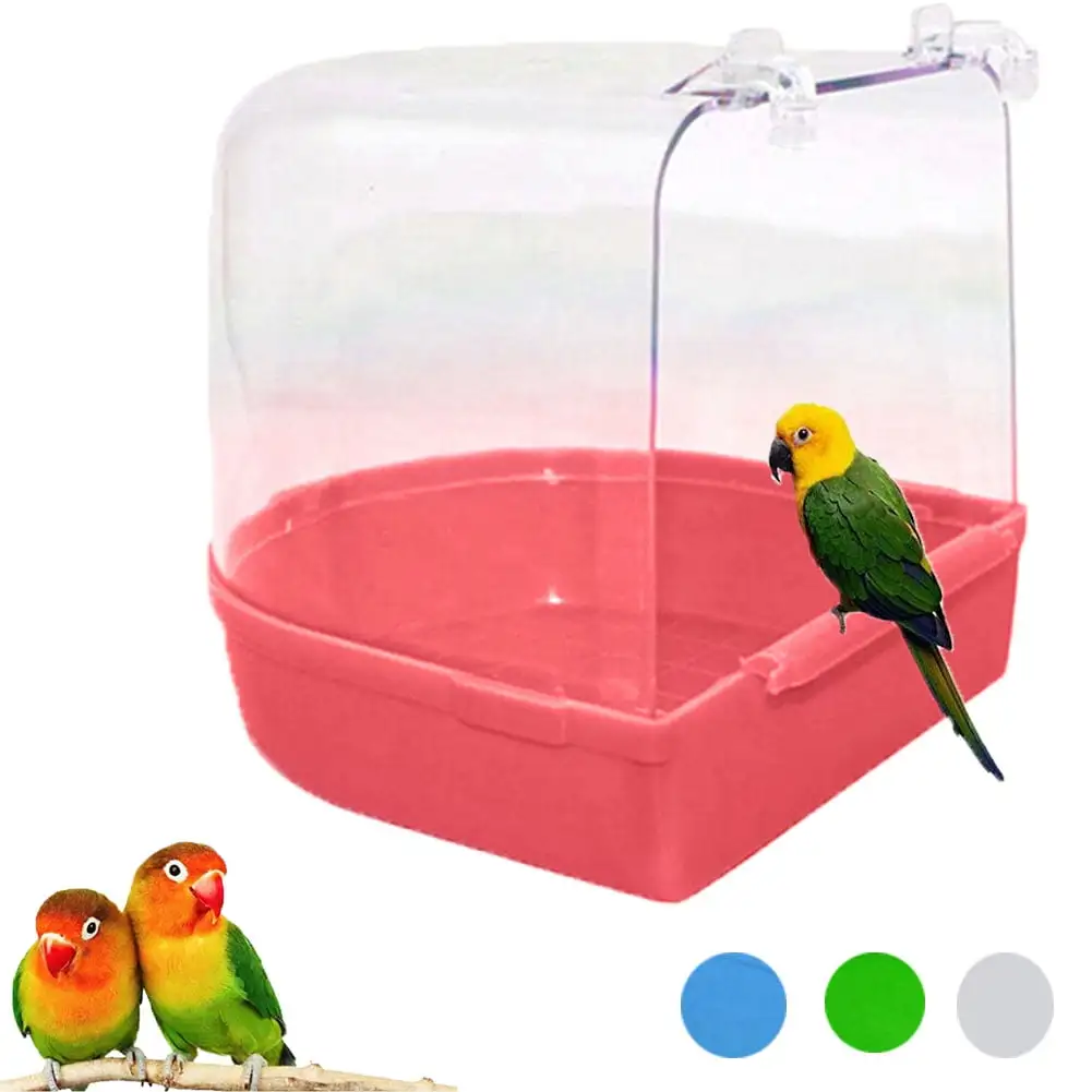 UDIYO Bird Bath Box. Parrot Hanging Bath Tube. Canary Lovebirds Budgies Parrot Bird Cage Accessory