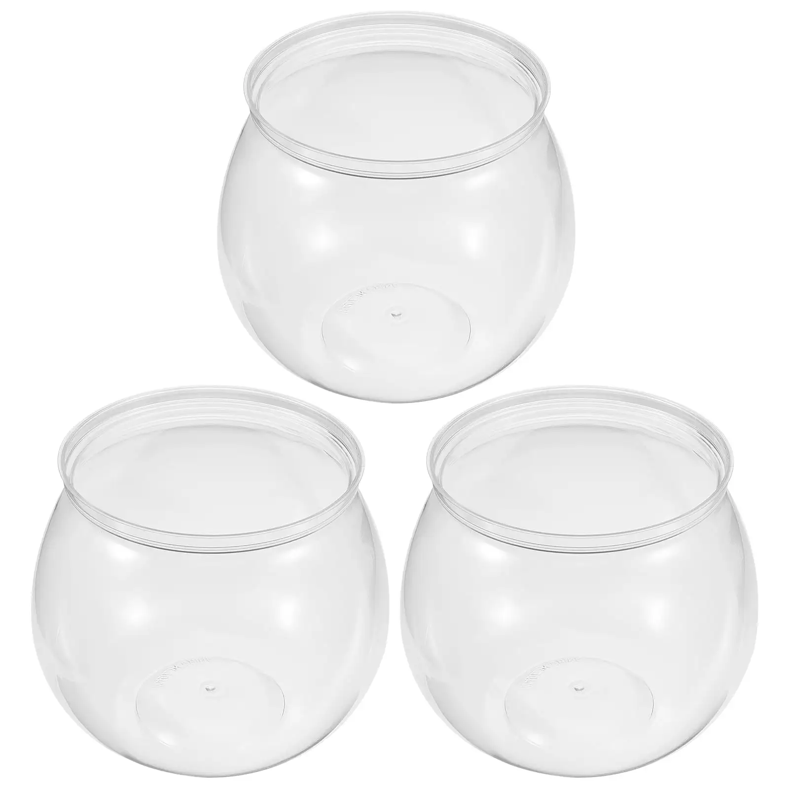 Unbreakable 3pcs Plastic Bubble Bowl for Betta Fish Tank