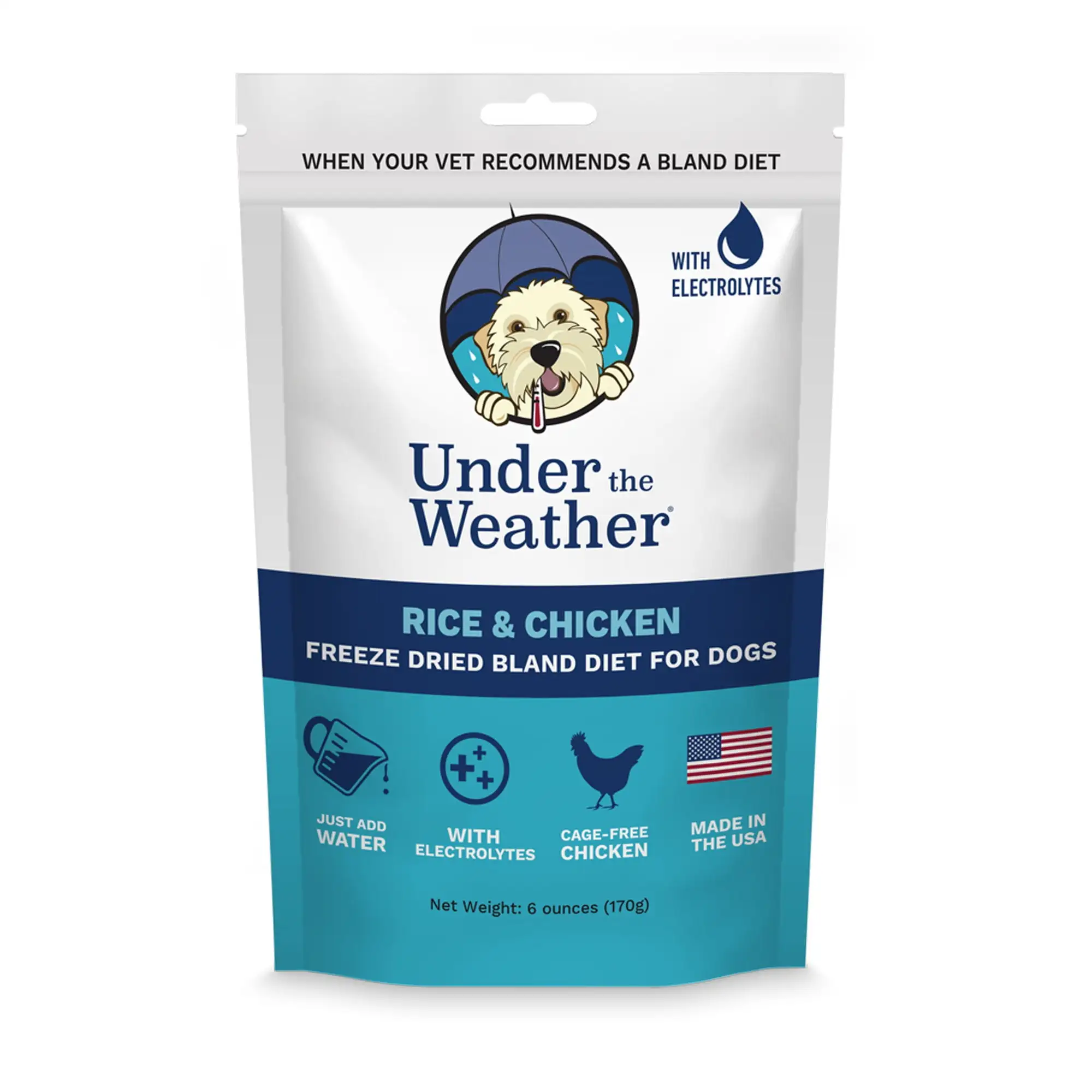 Under the Weather Pet | Rice & Chicken Freeze Dried Bland Dog Food | Easy to Digest Bland Diet