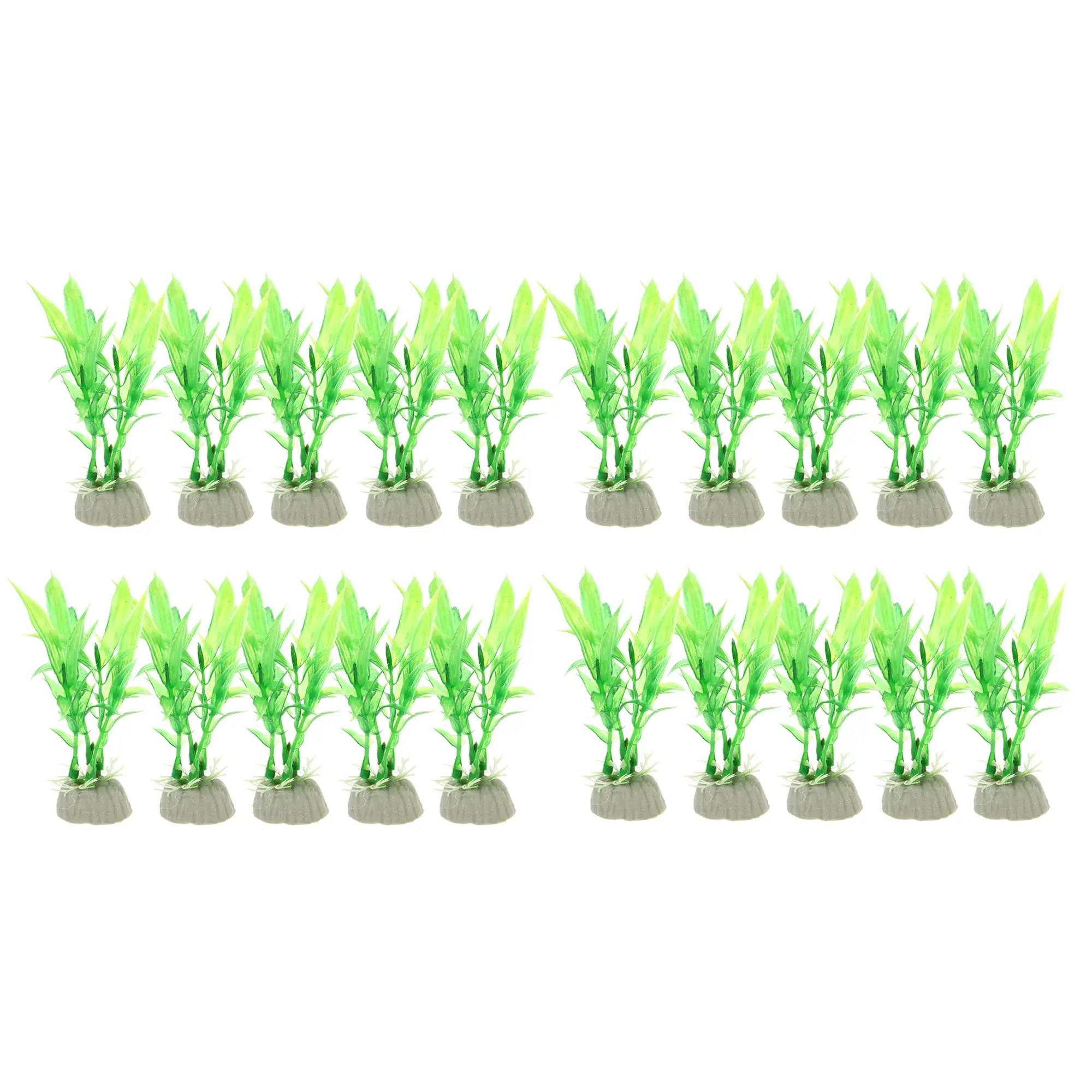 Unique Bargains 20 Pcs Aquarium Plants Decorations Artificial Aquatic Plant Green 3.94