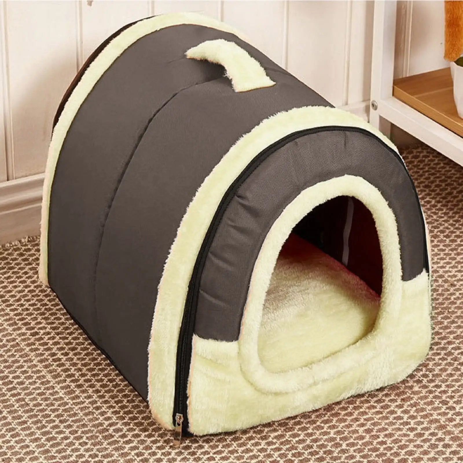 VANLOFE Pet Beds.Deals Clearance Under 10.Comfortable Plush Kennel Dogs Pet Litter Deep Sleep PV Cat Litter Sleeping Bed (11.81*13.78*14.96in)